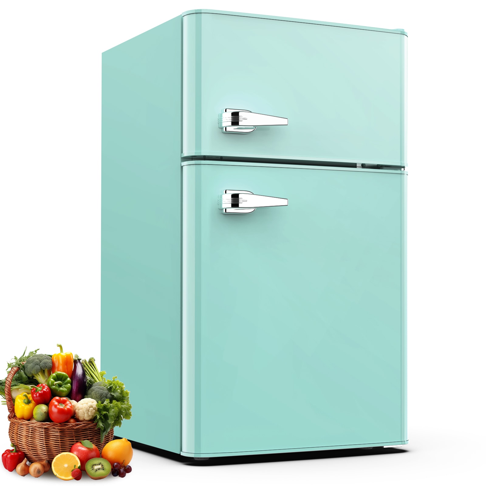 Refrigerador mini de 3.2 pies cúbicos con congelador (Verde)