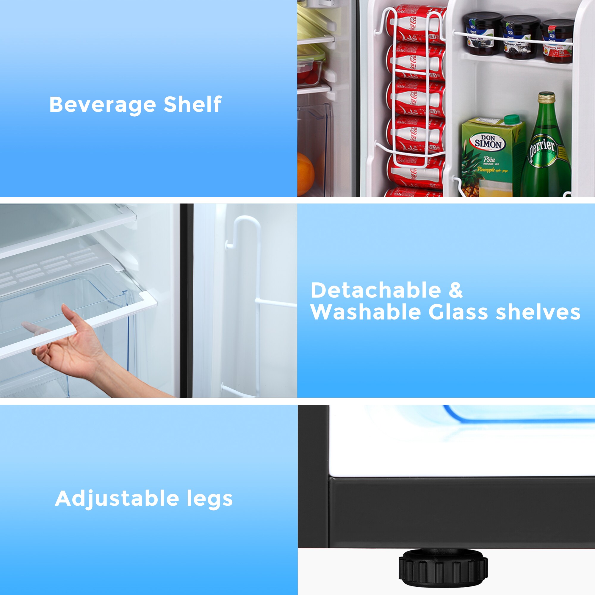 Refrigerador Mini con Congelador de 3.2 pies cúbicos (Gris)