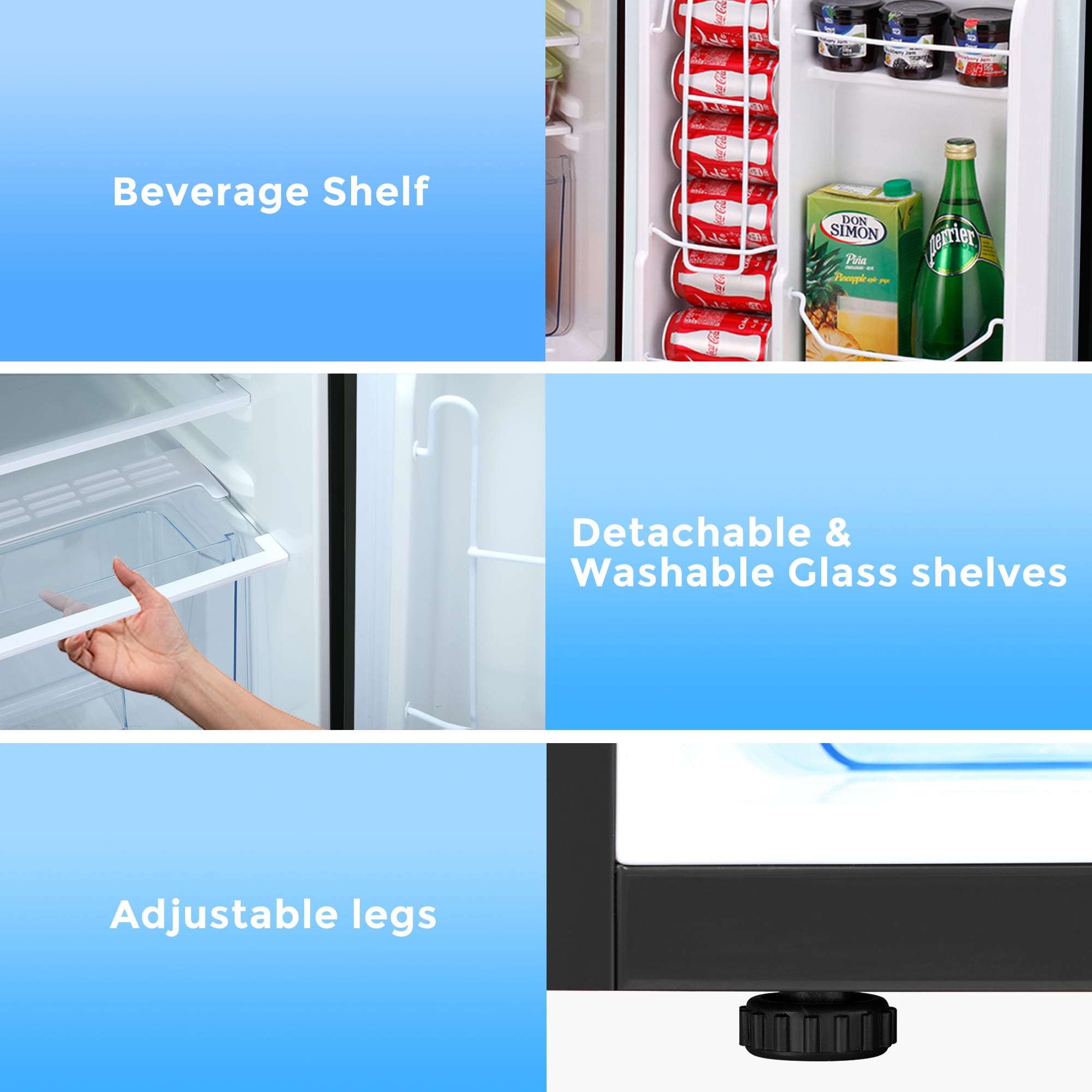 Refrigerador Mini de 3.2 pies cúbicos con Congelador (Negro)