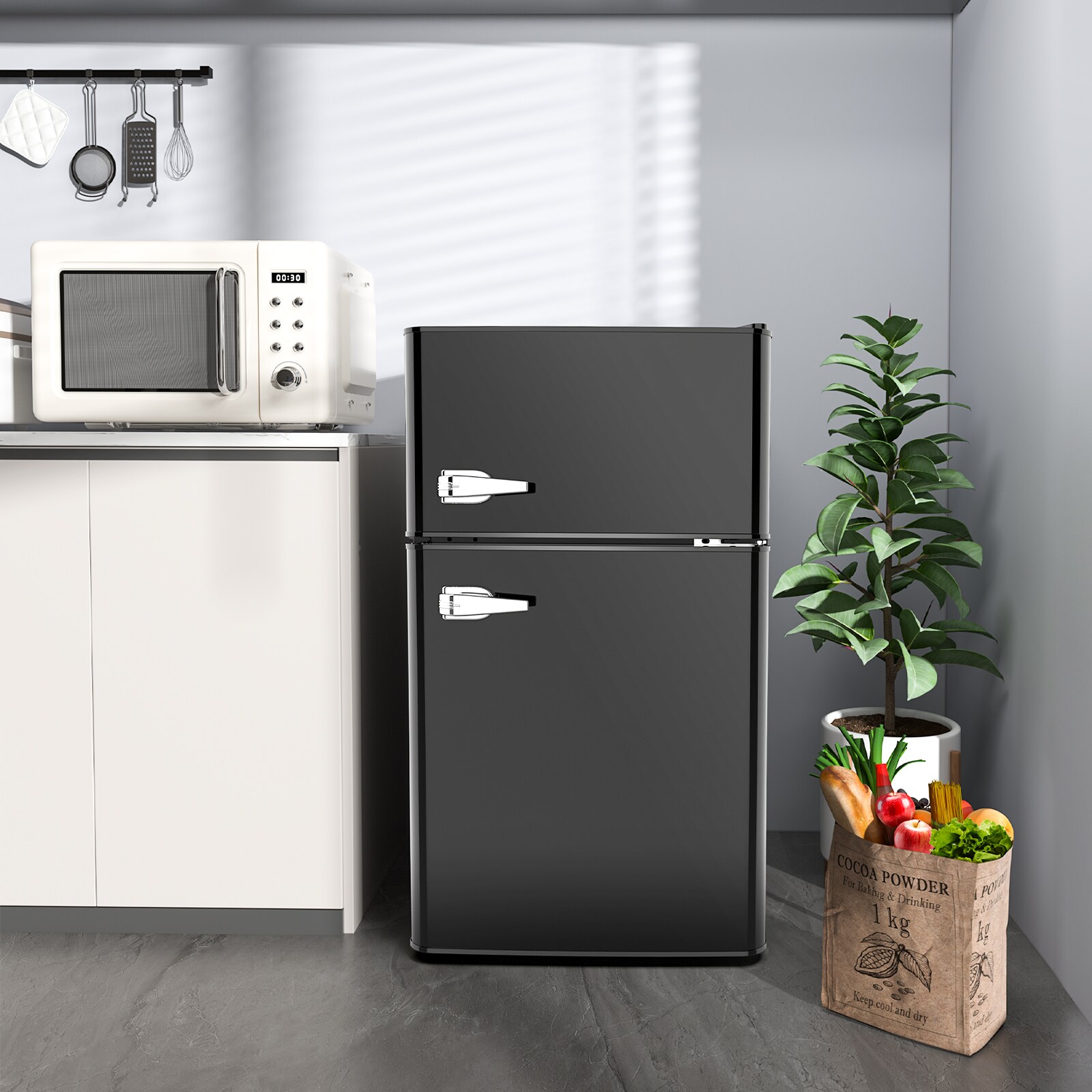 Refrigerador Mini de 3.2 pies cúbicos con Congelador (Negro)