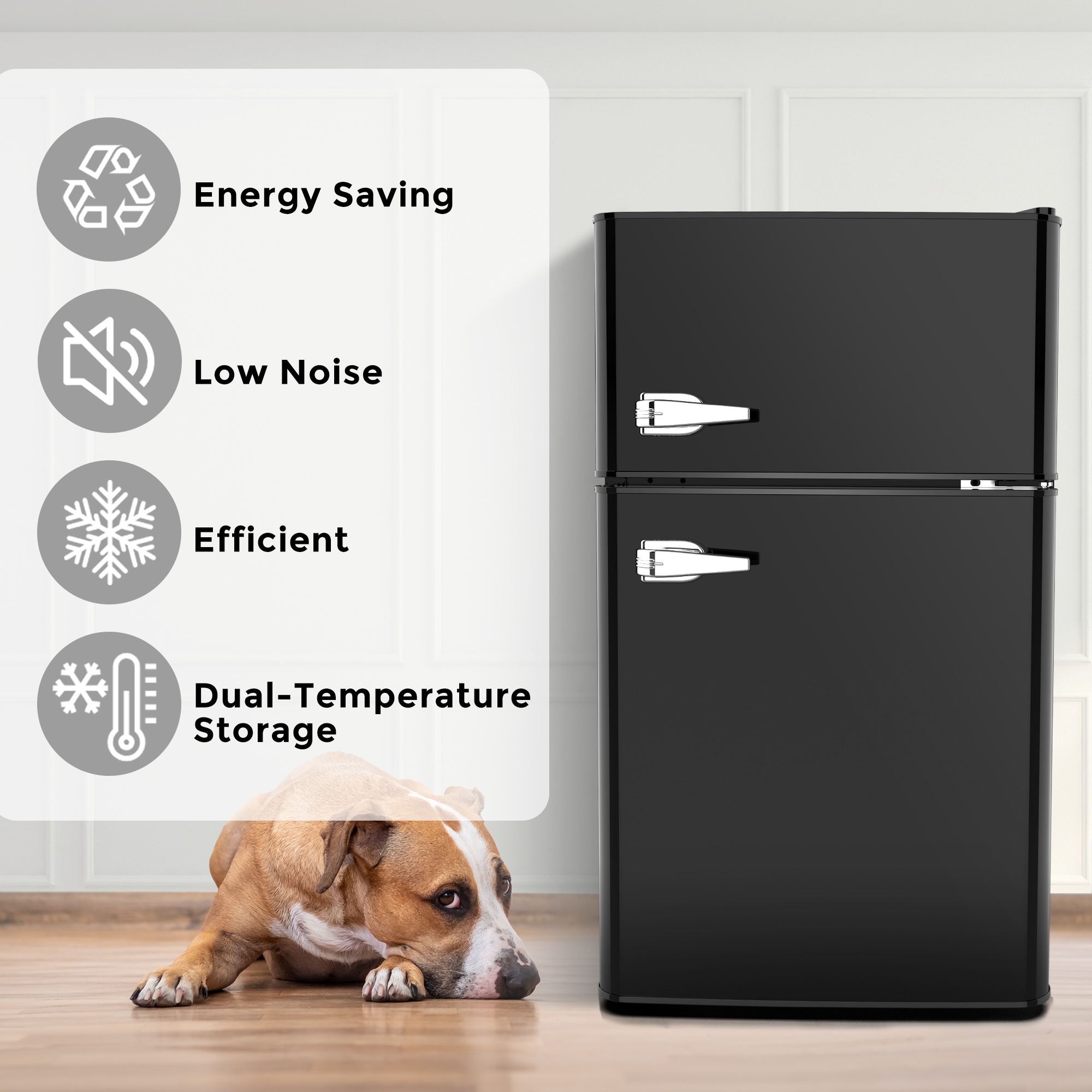 Refrigerador Mini de 3.2 pies cúbicos con Congelador (Negro)
