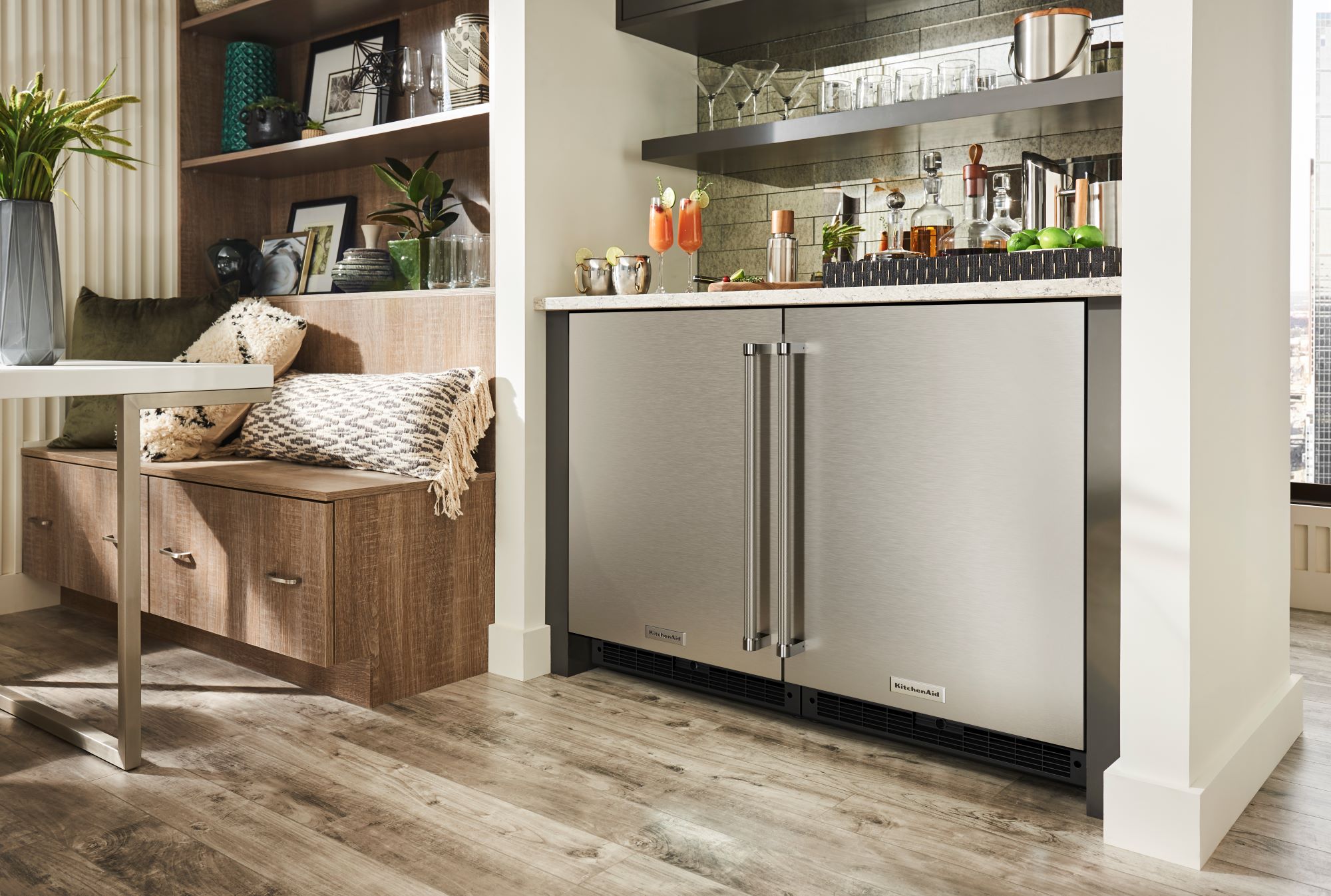 Refrigerador empotrable de acero inoxidable de 5.2 pies cúbicos de KitchenAid
