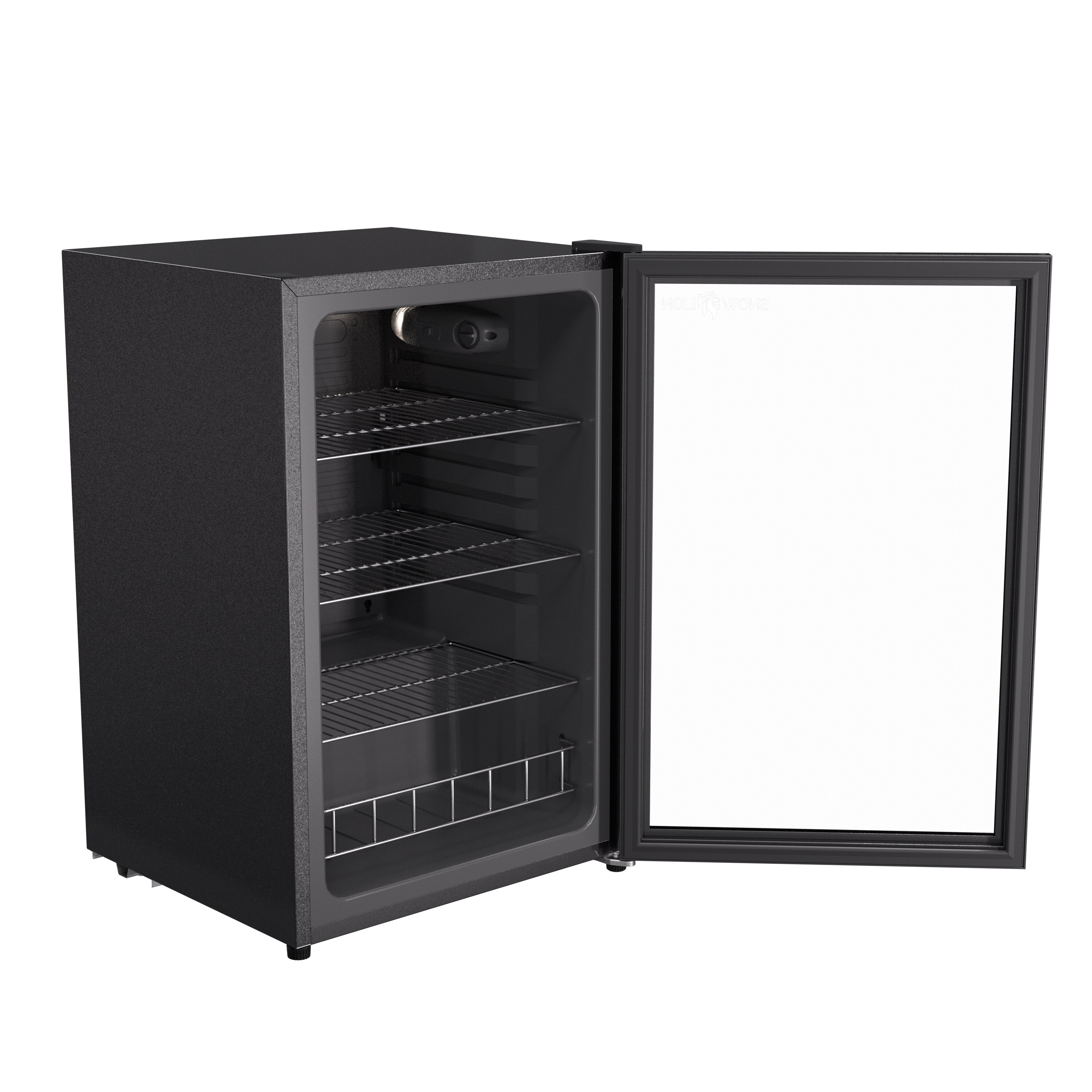 Refrigerador Mini con Puerta de Cristal para Bebidas de 131 Litros SnowLion Premium (Negro) Listo para el Garaje 4.6 Pies Cúbicos OSFG023-BXL