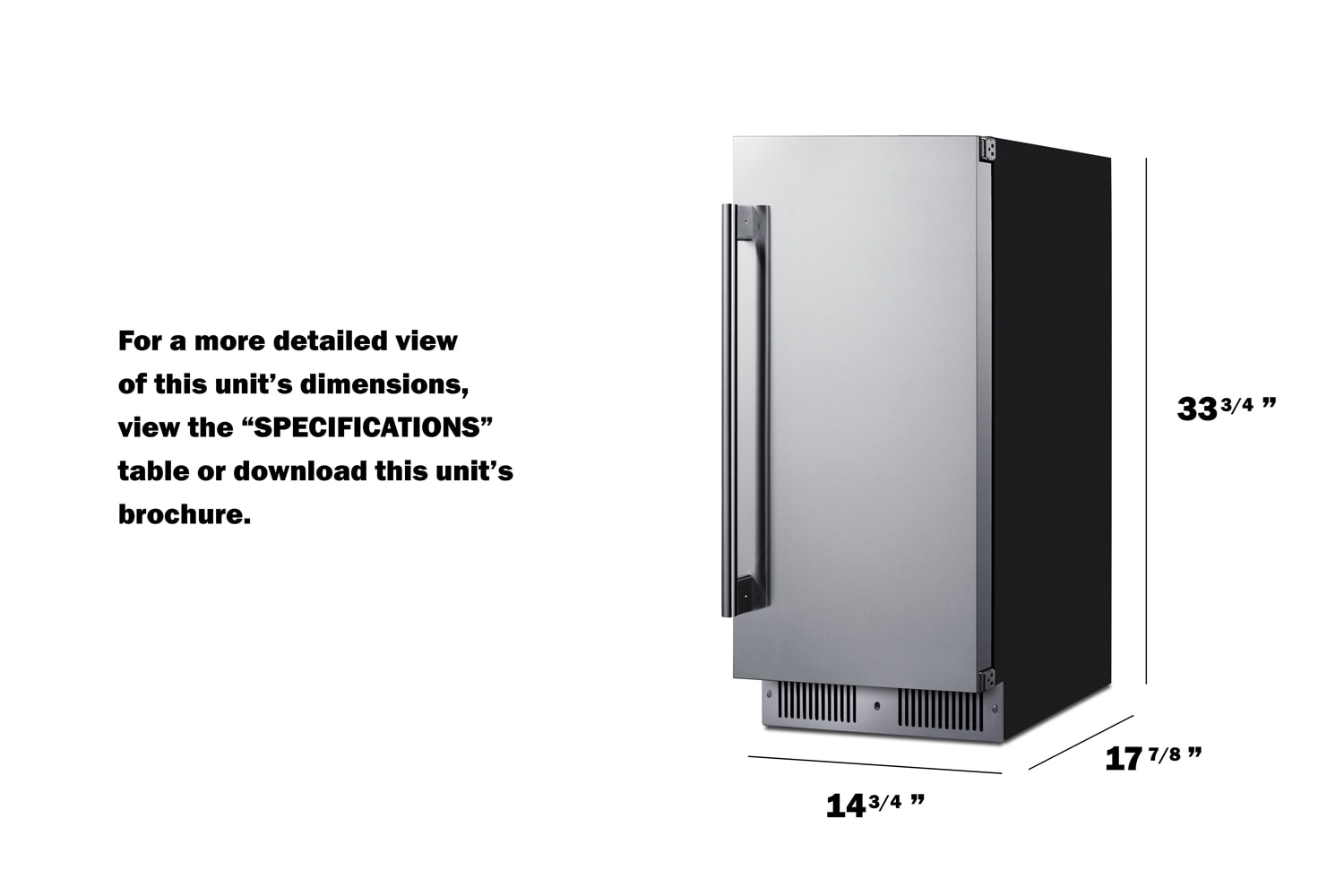 Refrigerador Integrado de 1.72 Pies Cúbicos (Puerta de Acero Inoxidable y Gabinete Negro) - SDHR1534
