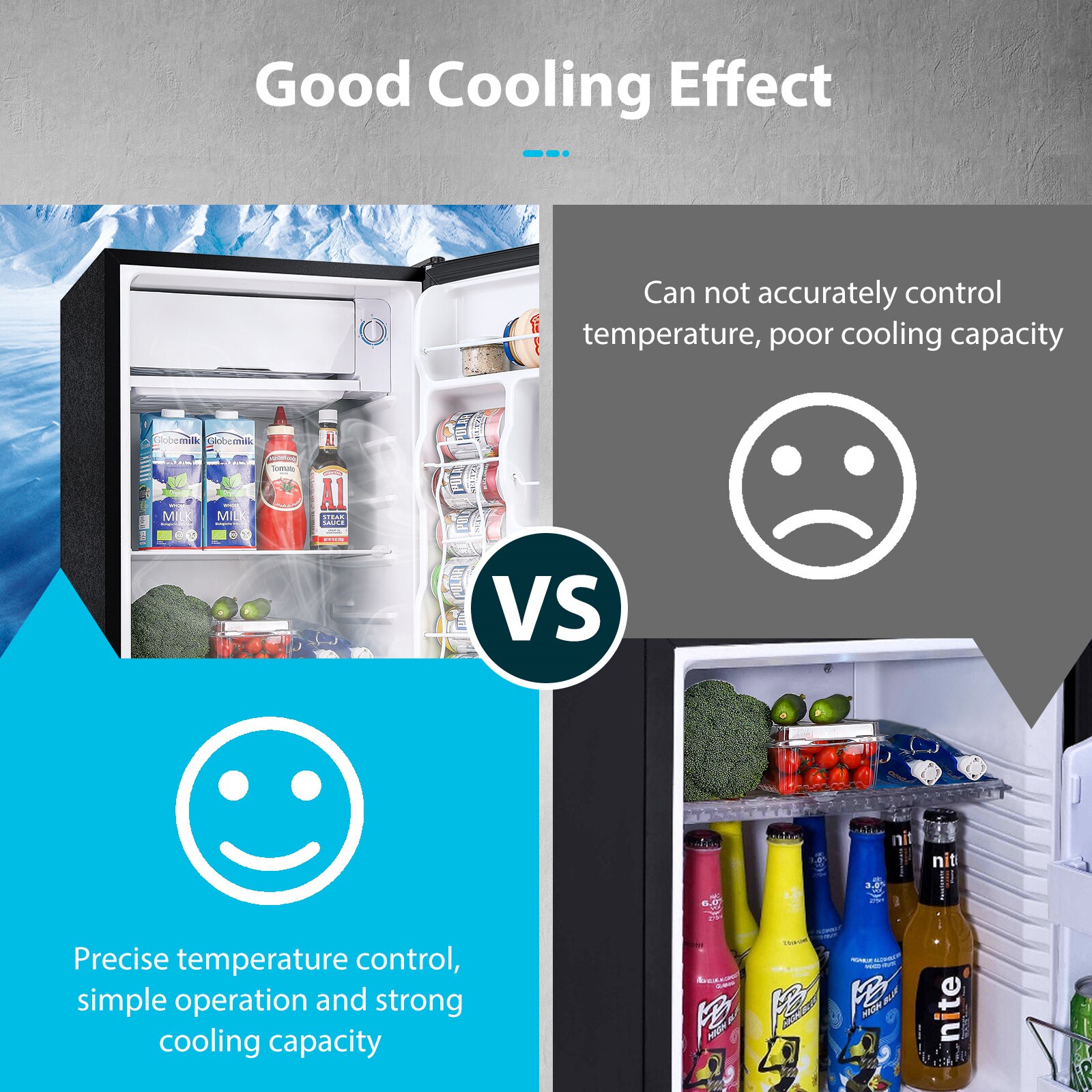 Refrigerador Jeremy Cass de 2.9 pies cúbicos con congelador (Plateado) NWLWASH87