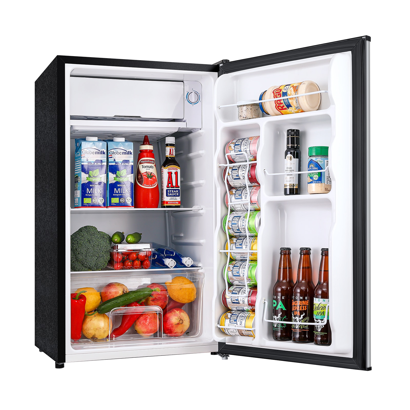 Refrigerador Jeremy Cass de 2.9 pies cúbicos con congelador (Plateado) NWLWASH87