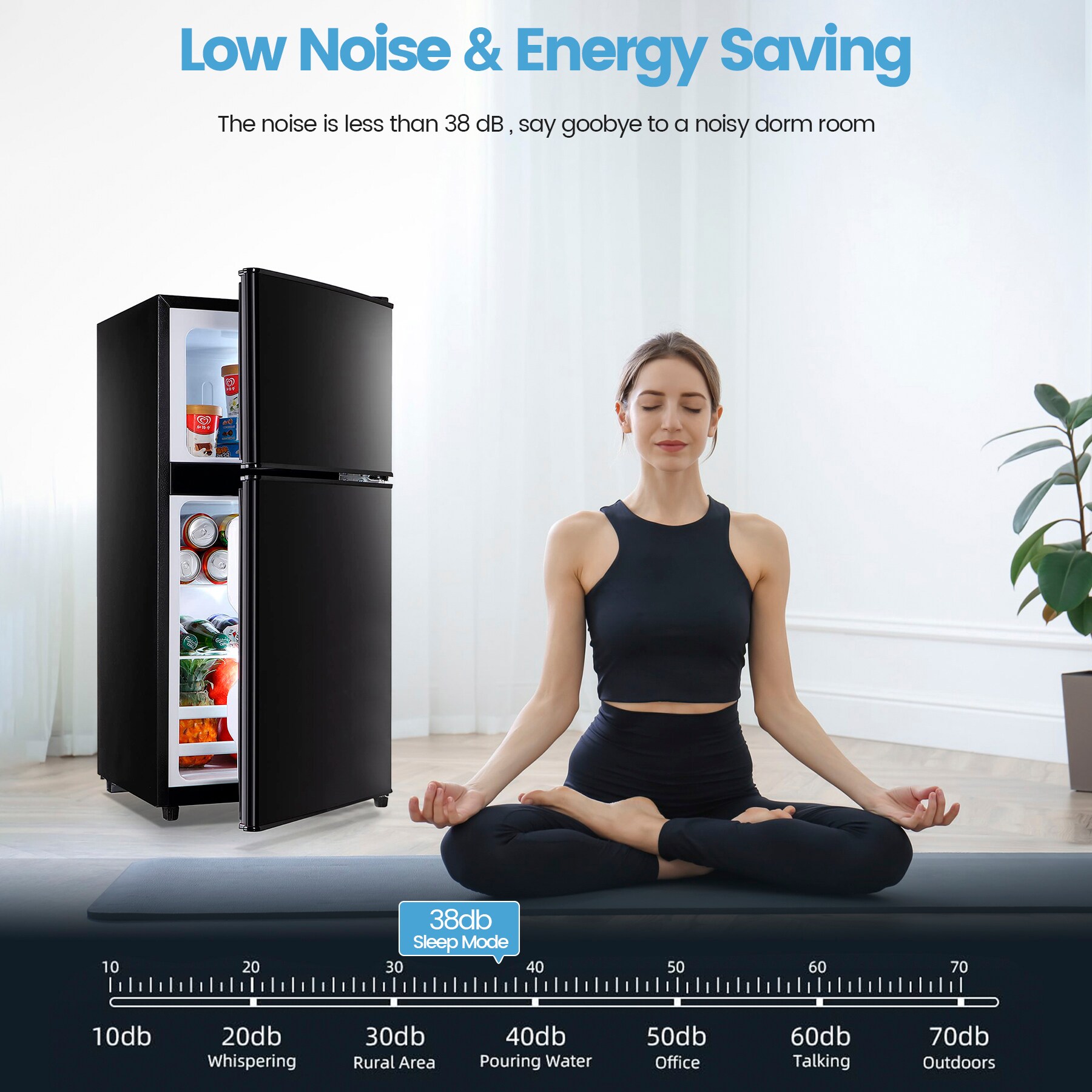 Refrigerador de 3.5 pies cúbicos con congelador (Negro) con certificación ENERGY STAR de Jeremy Cass.