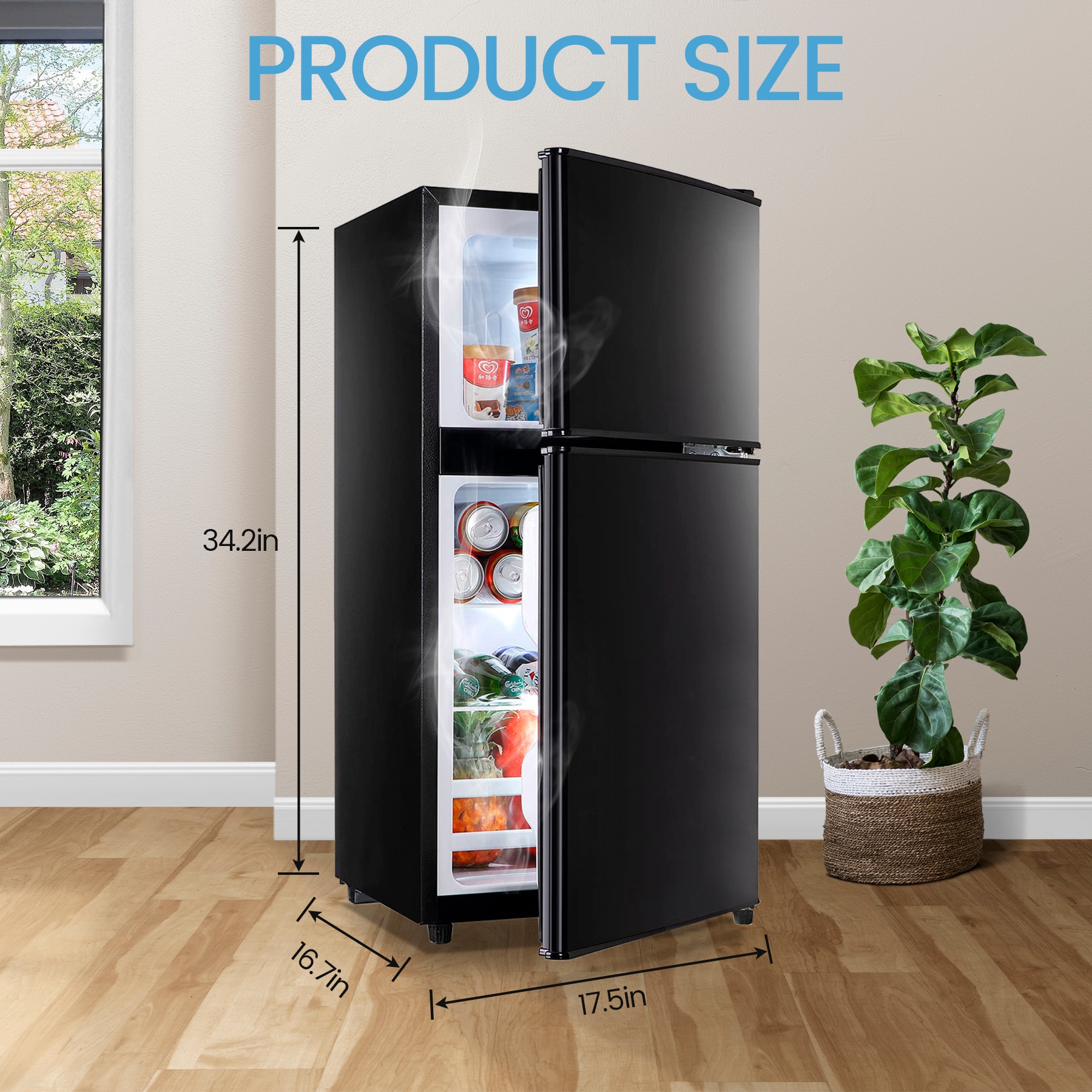 Refrigerador de 3.5 pies cúbicos con congelador (Negro) con certificación ENERGY STAR de Jeremy Cass.