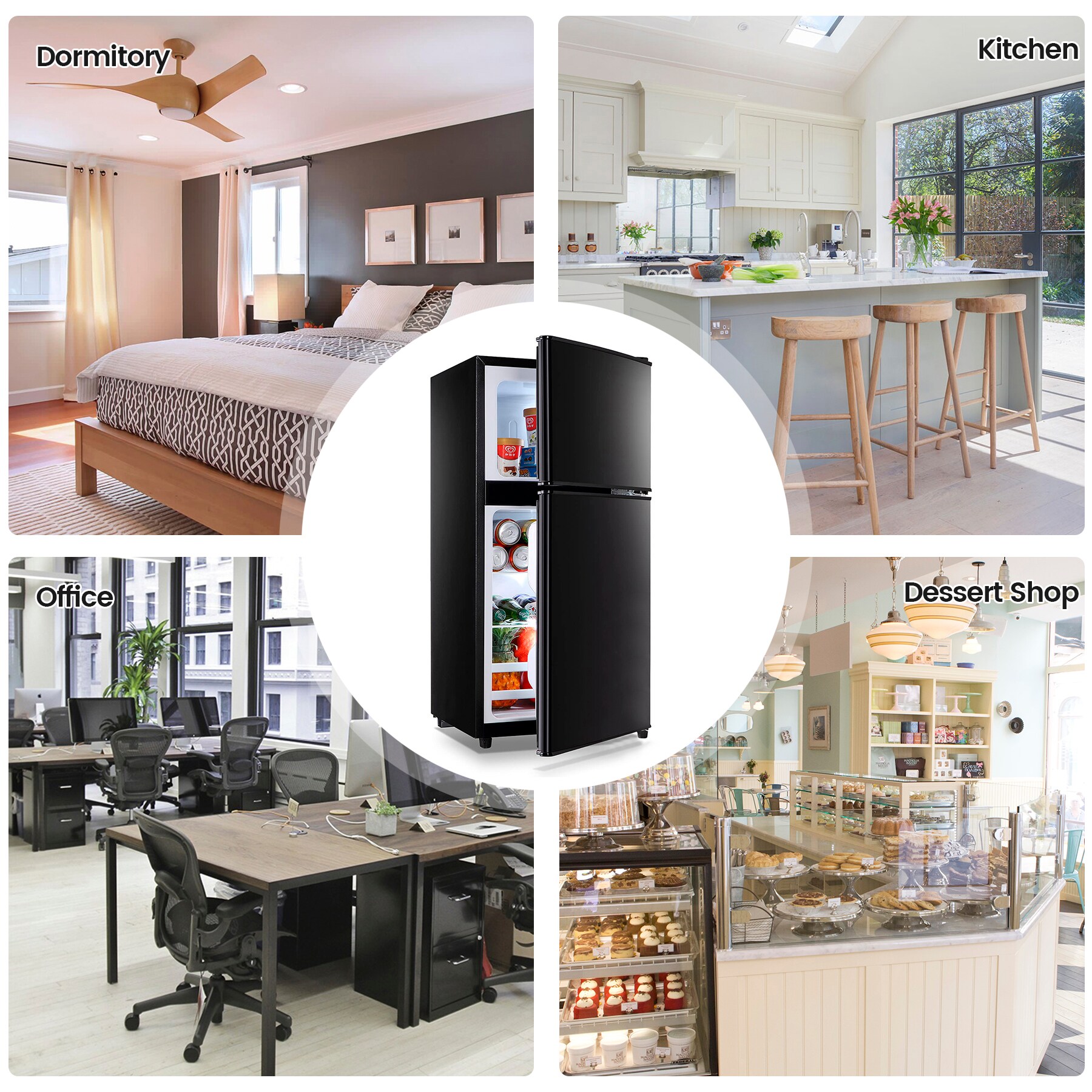Refrigerador de 3.5 pies cúbicos con congelador (Negro) con certificación ENERGY STAR de Jeremy Cass.