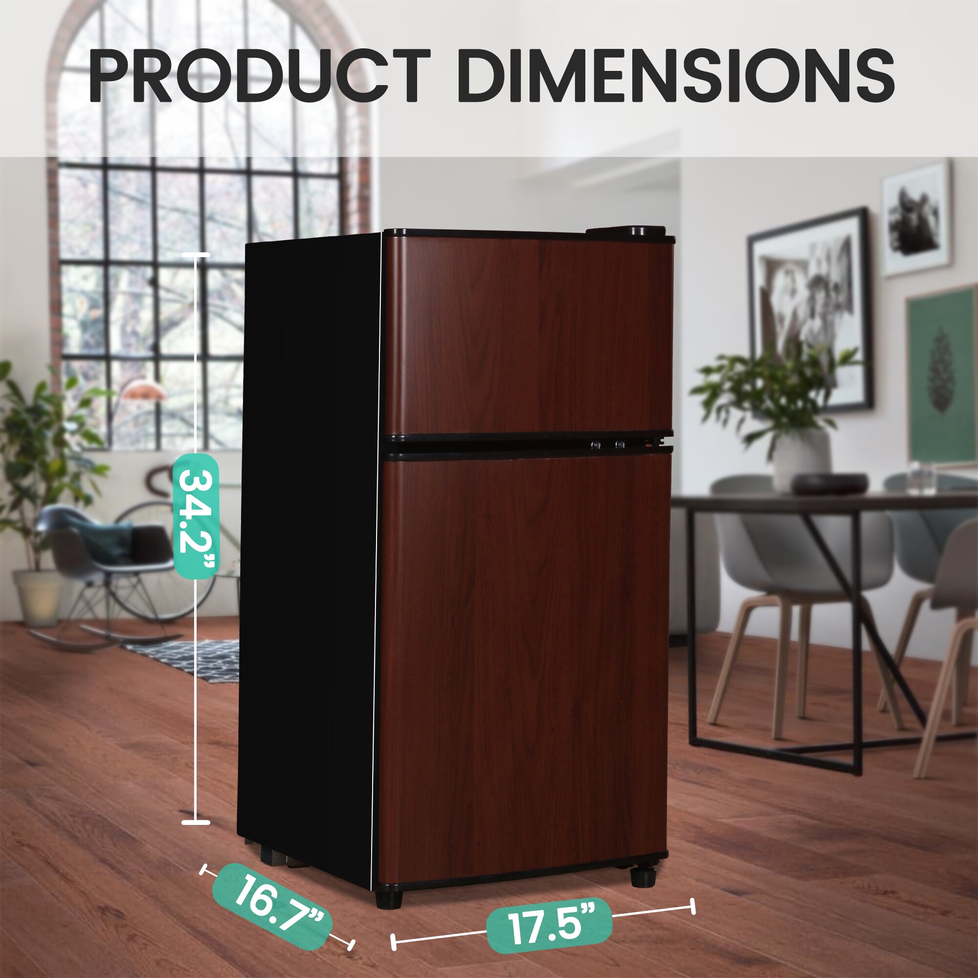 Refrigerador Jeremy Cass de 3.5 pies cúbicos con congelador (Madera) ENERGY STAR con Envío Gratis