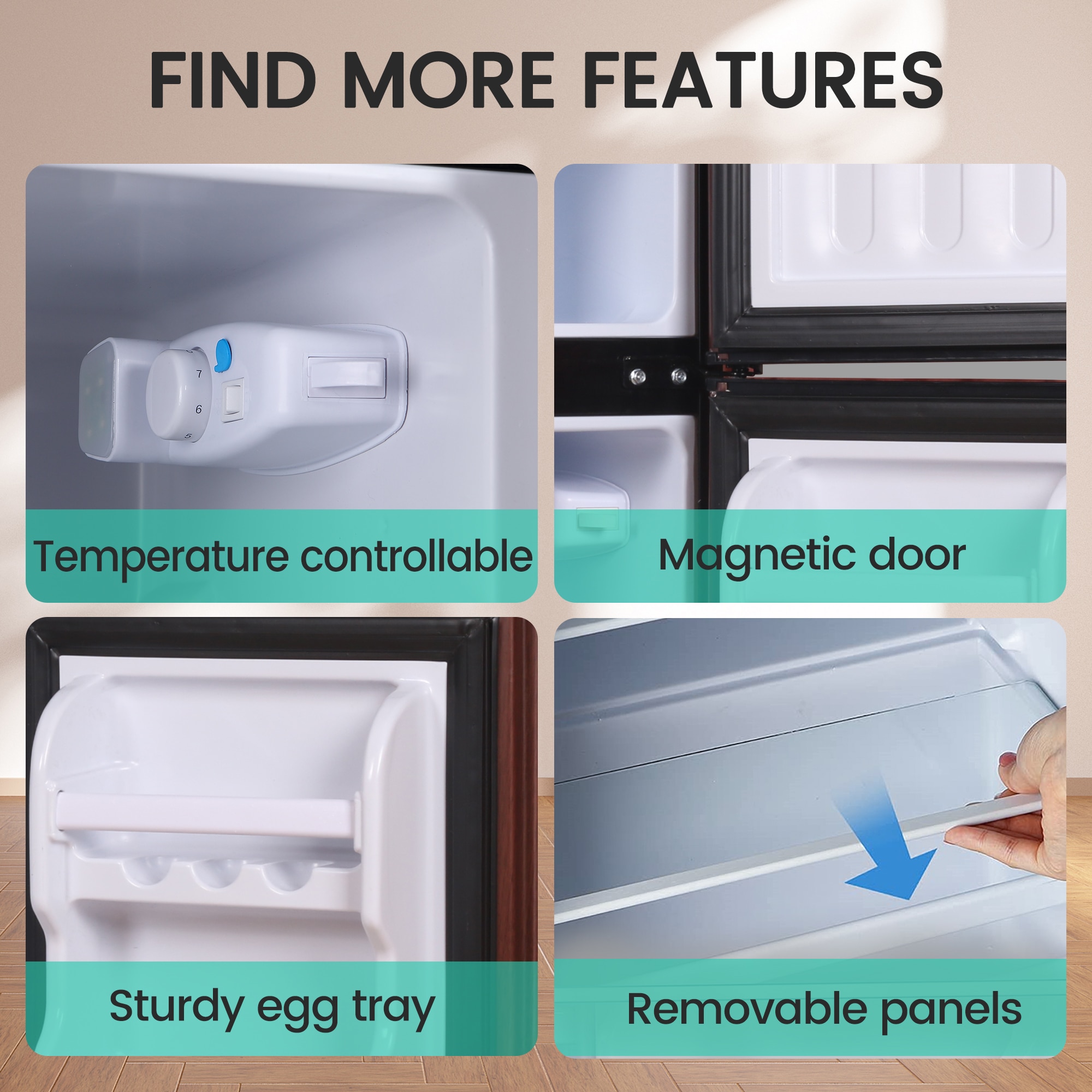 Refrigerador Jeremy Cass de 3.5 pies cúbicos con congelador (Madera) ENERGY STAR con Envío Gratis