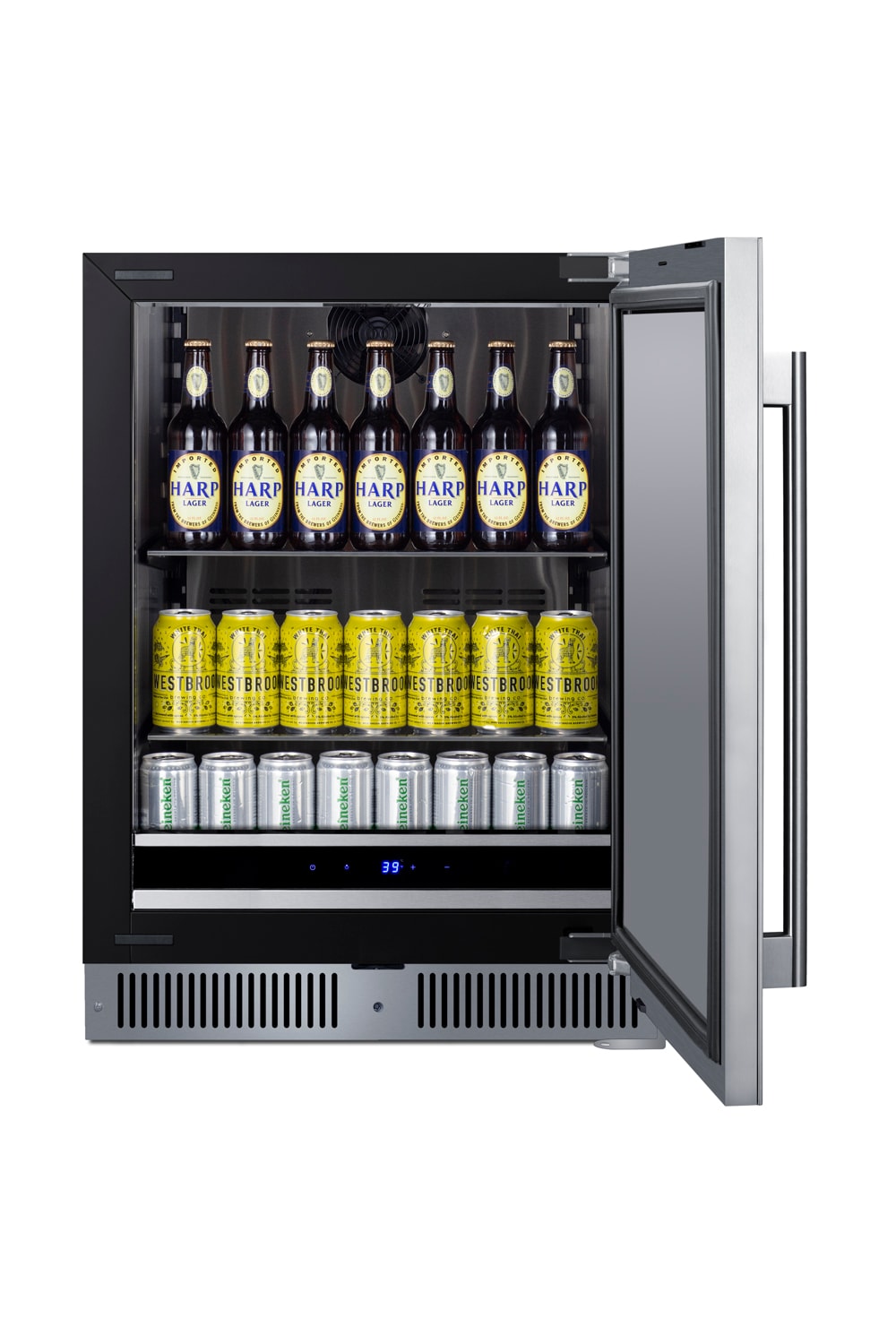 Refrigerador empotrado de acero inoxidable de 3.3 pies cúbicos de Summit Appliance