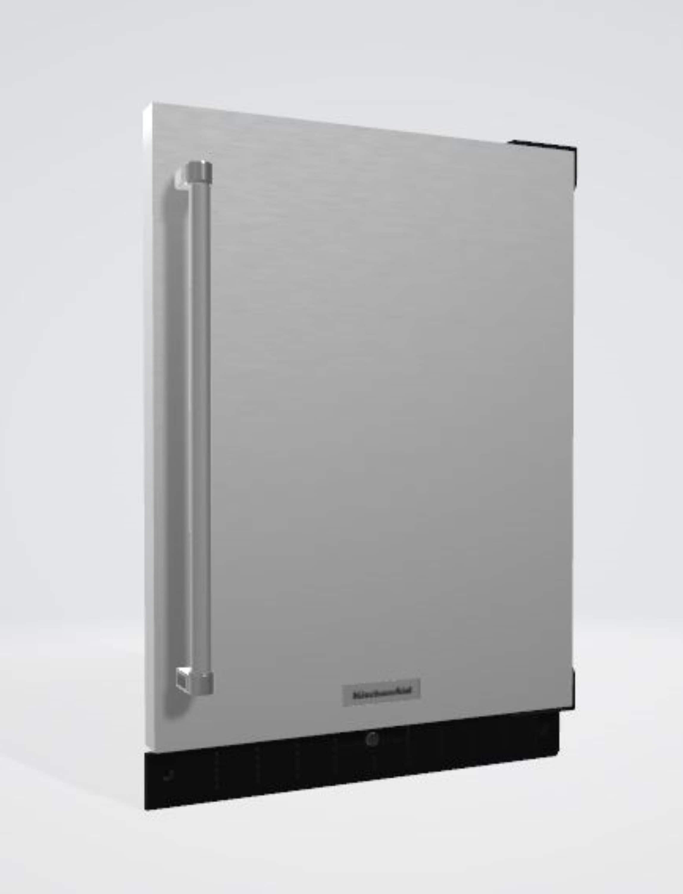 Refrigerador empotrado de 5 pies cúbicos de KitchenAid (Gabinete negro/Puerta de acero inoxidable) KURR114KSB