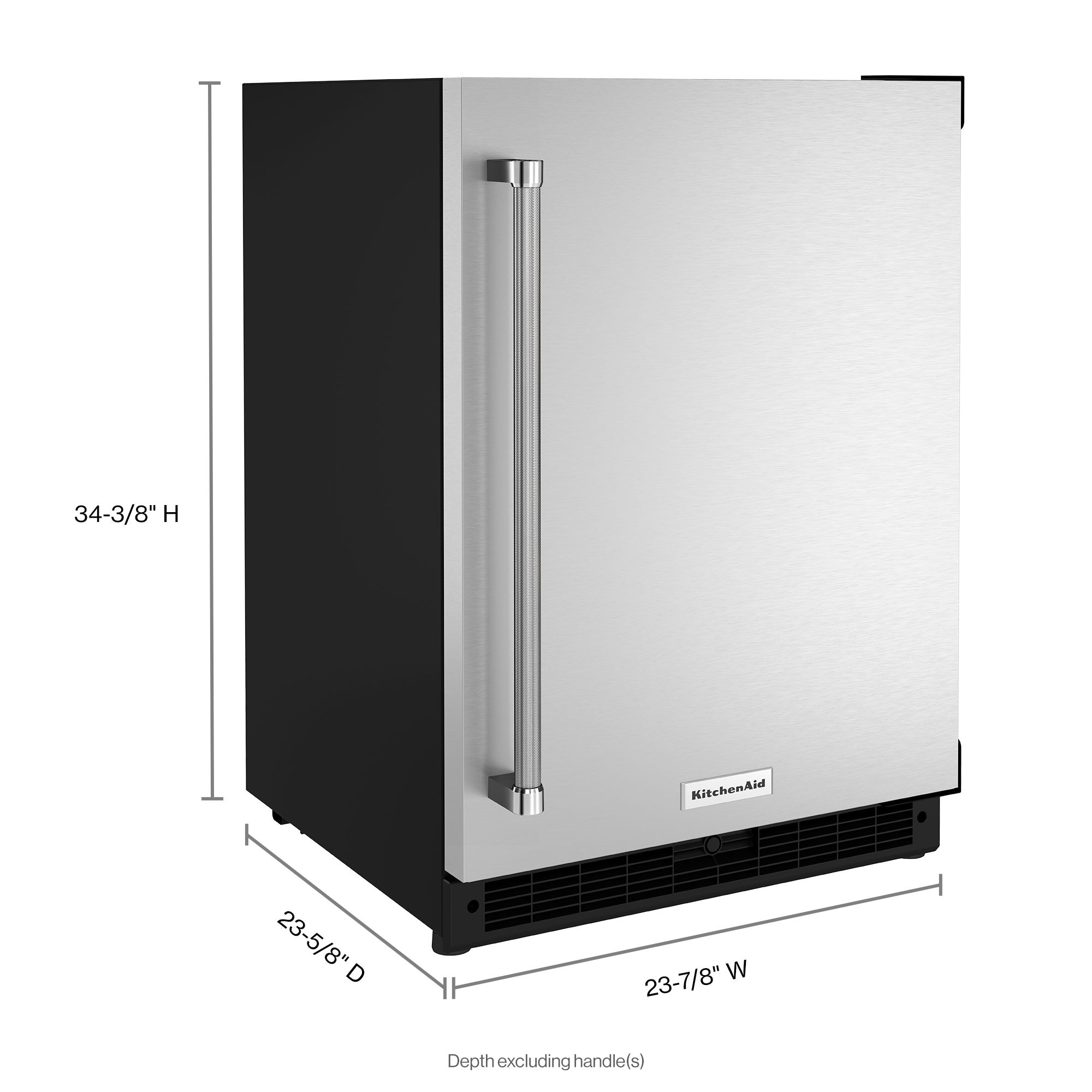 Refrigerador empotrado de 5 pies cúbicos de KitchenAid (Gabinete negro/Puerta de acero inoxidable) KURR114KSB