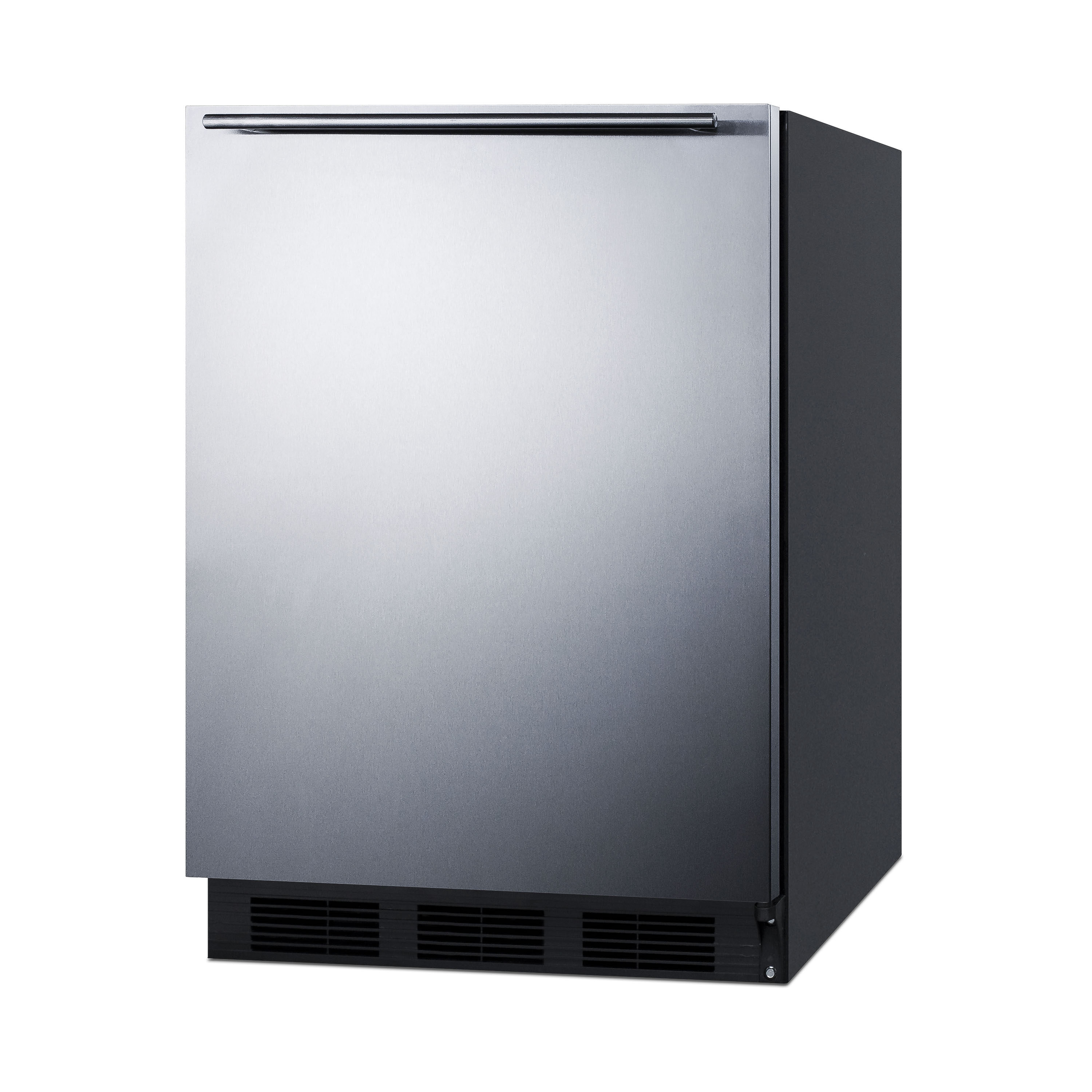 Refrigerador Empotrado de 5.5 Pies Cúbicos de Summit Appliance (Puerta de acero inoxidable y gabinete negro) AR5BS