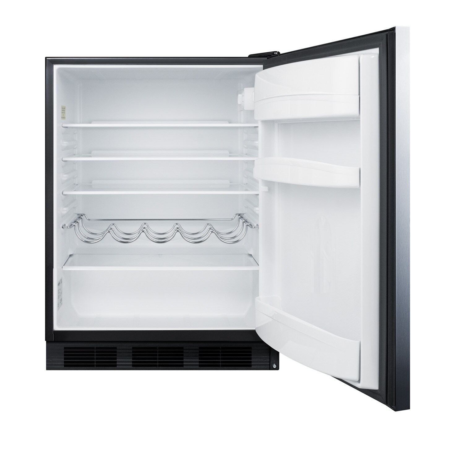 Refrigerador Empotrado de 5.5 Pies Cúbicos de Summit Appliance (Puerta de acero inoxidable y gabinete negro) AR5BS
