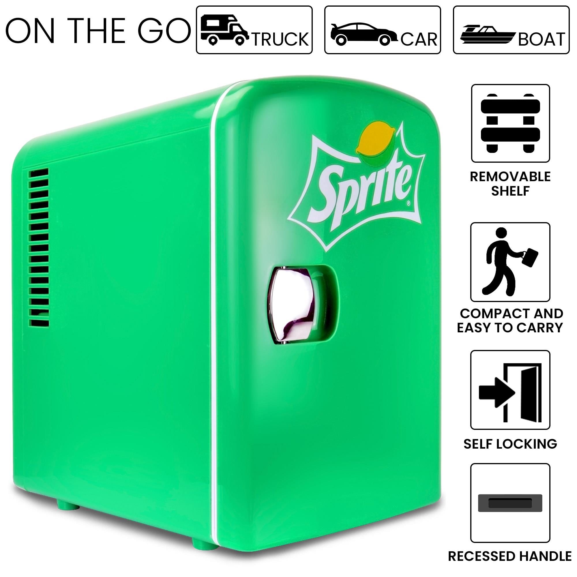 Enfriador/Calentador portátil de 4 L para 6 latas de Coca-Cola Sprite con Mini nevera verde de 0.14 pies cúbicos SPO4