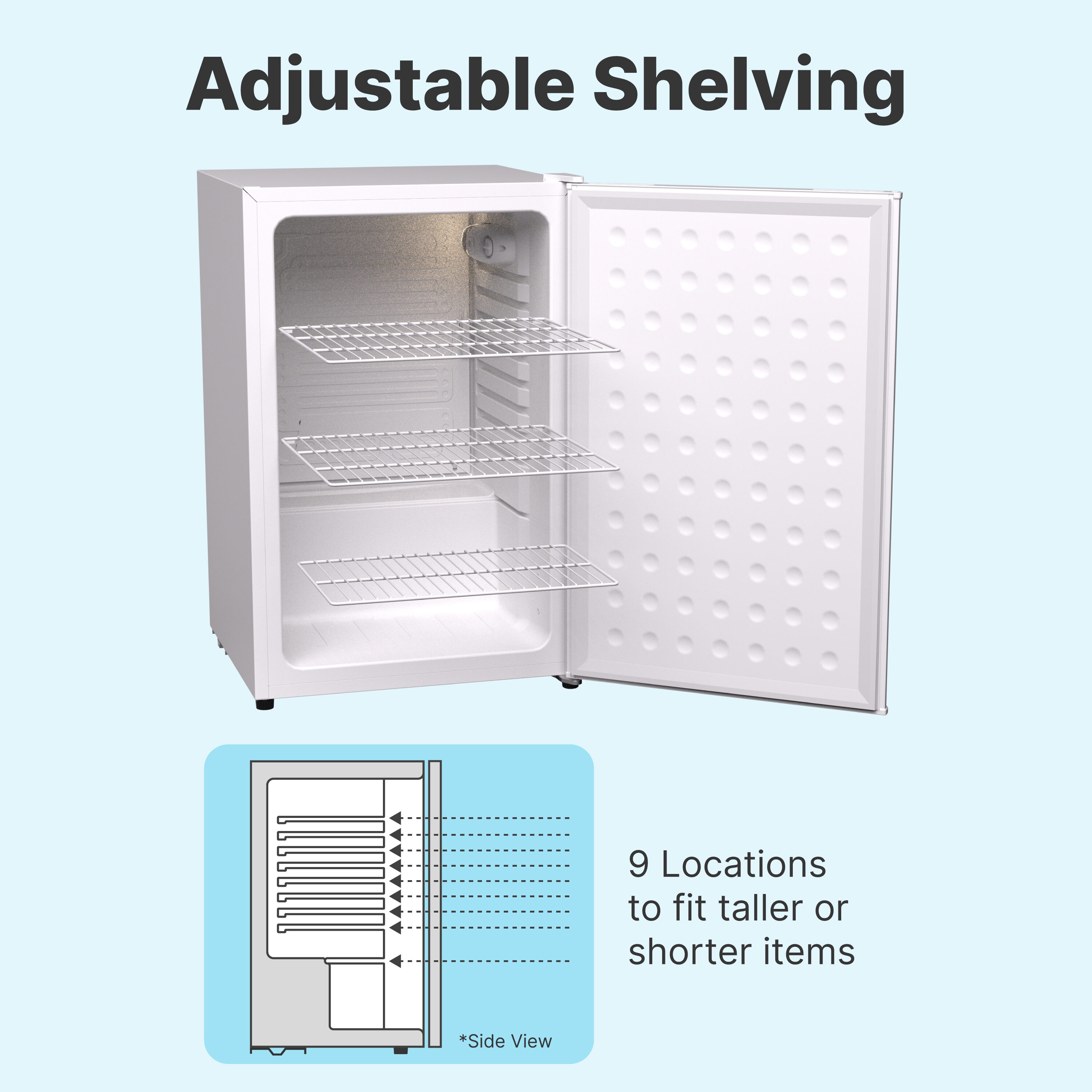 Refrigerador Mini de 4.3 pies cúbicos con puerta sólida de 122L SnowLion Premium (blanco) listo para el garaje