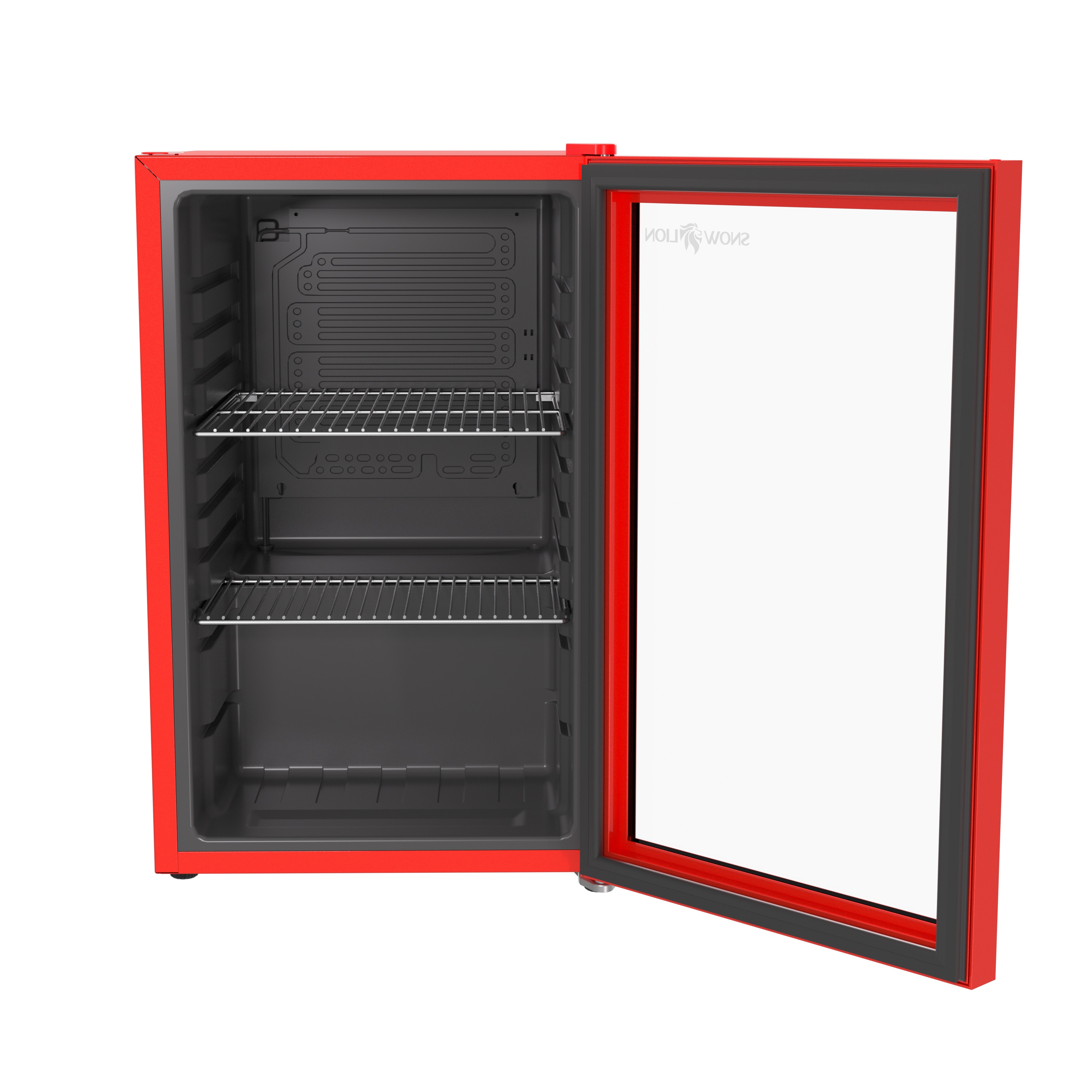 Refrigerador de Bebidas de Vidrio de 69 Litros SnowLion Premium 2.4 Pies Cúbicos ( Rojo ) Listo para el Garaje OSFG016-RL