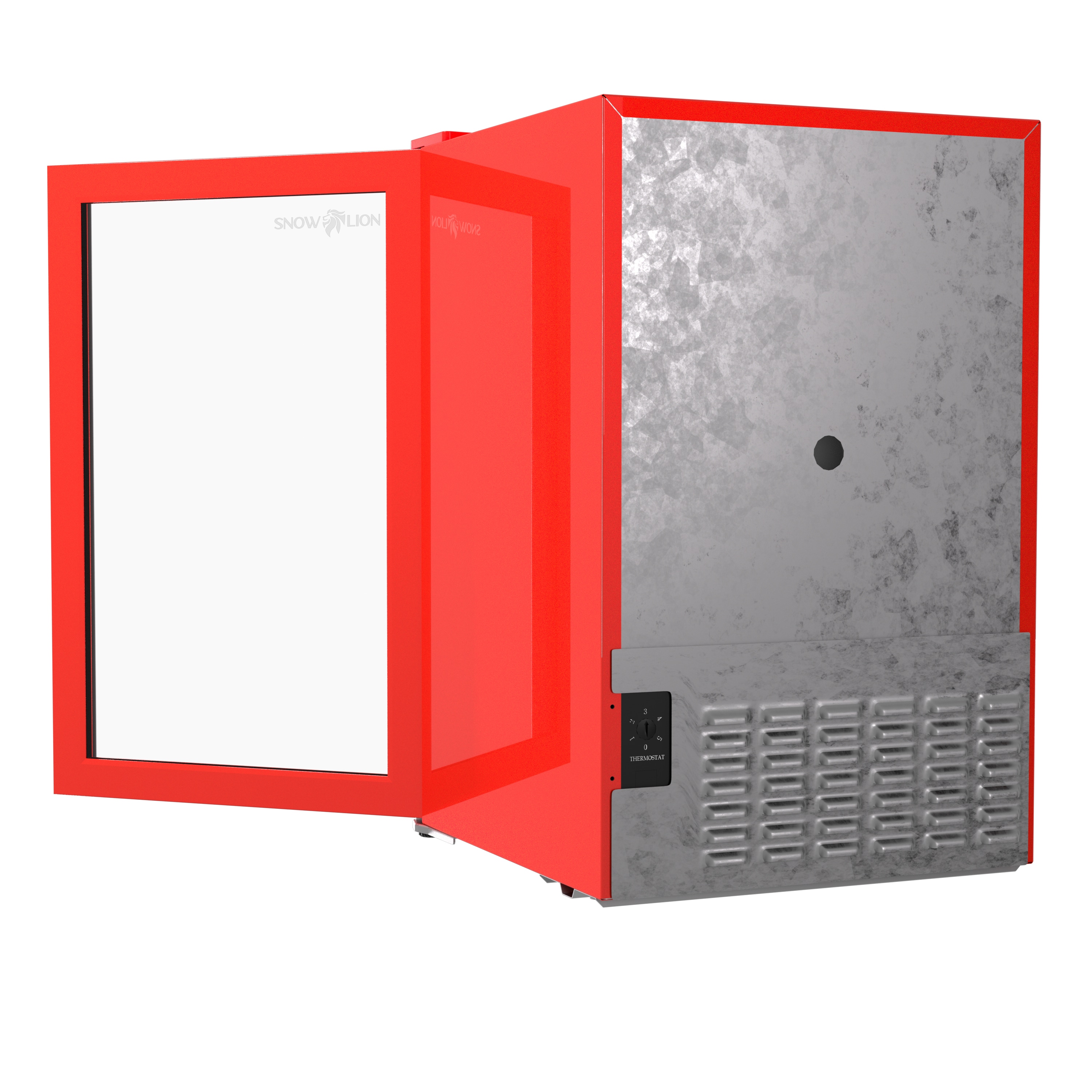 Refrigerador de Bebidas de Vidrio de 69 Litros SnowLion Premium 2.4 Pies Cúbicos ( Rojo ) Listo para el Garaje OSFG016-RL