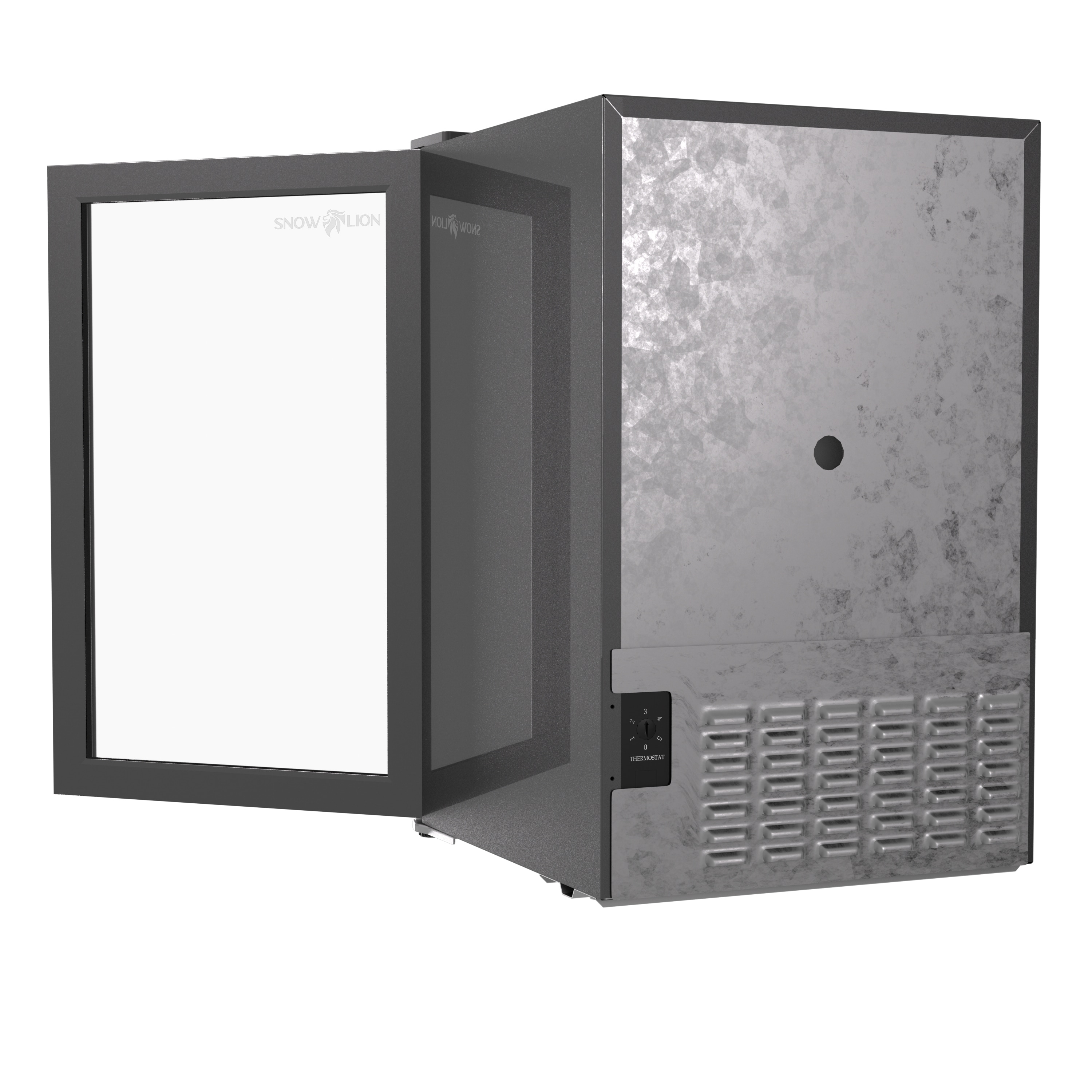 Refrigerador pequeño de 2.4 pies cúbicos con puerta de vidrio para bebidas Premium SnowLion de 69L (negro) listo para el garage OSFG017-BL