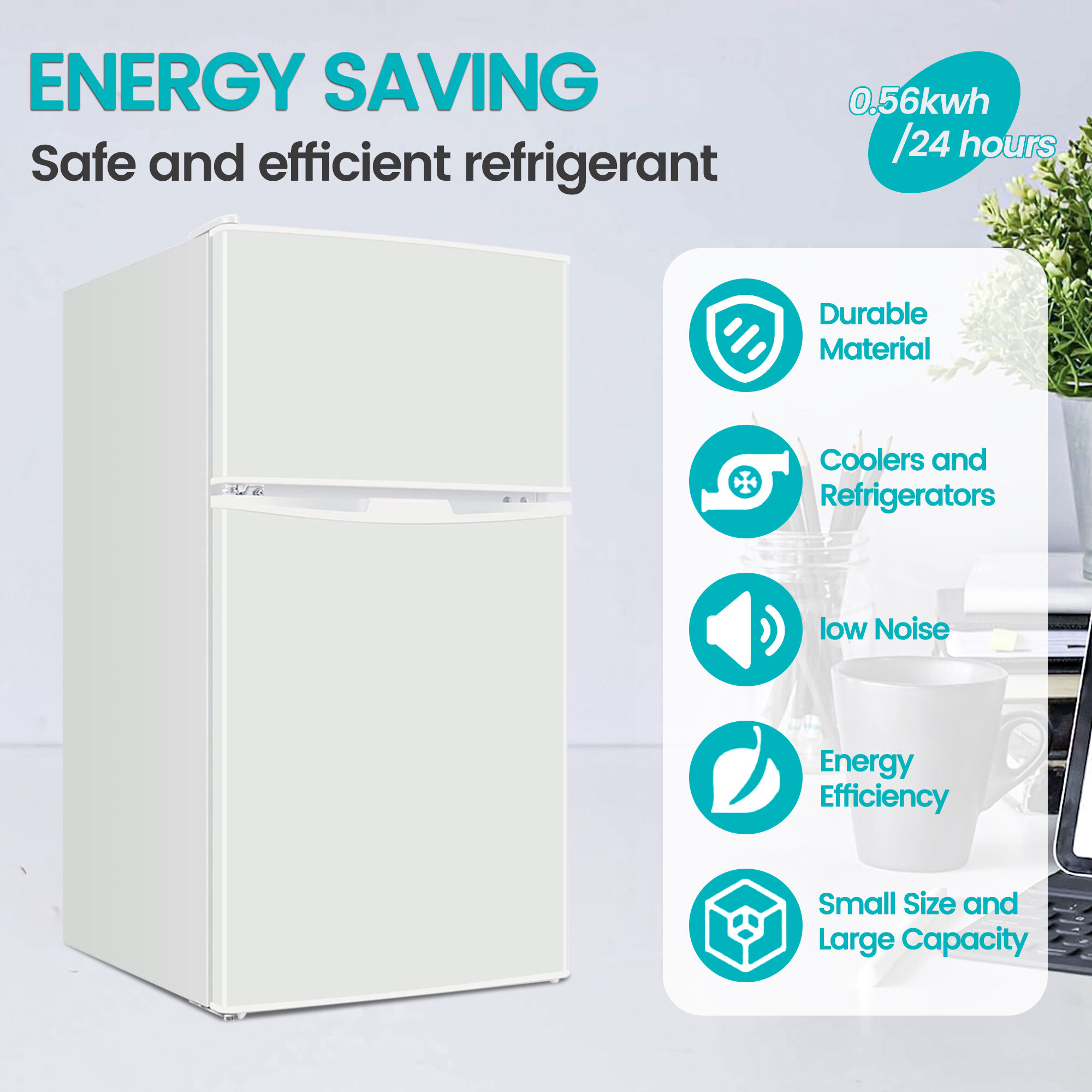 Refrigerador Mini de 3.2 pies cúbicos con Congelador (Blanco) ENERGY STAR