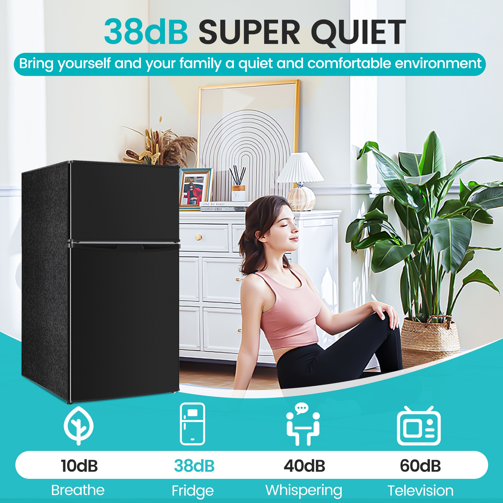 Refrigerador mini de 3.2 pies cúbicos con congelador (Negro) con Certificación ENERGY STAR de Jeremy Cass