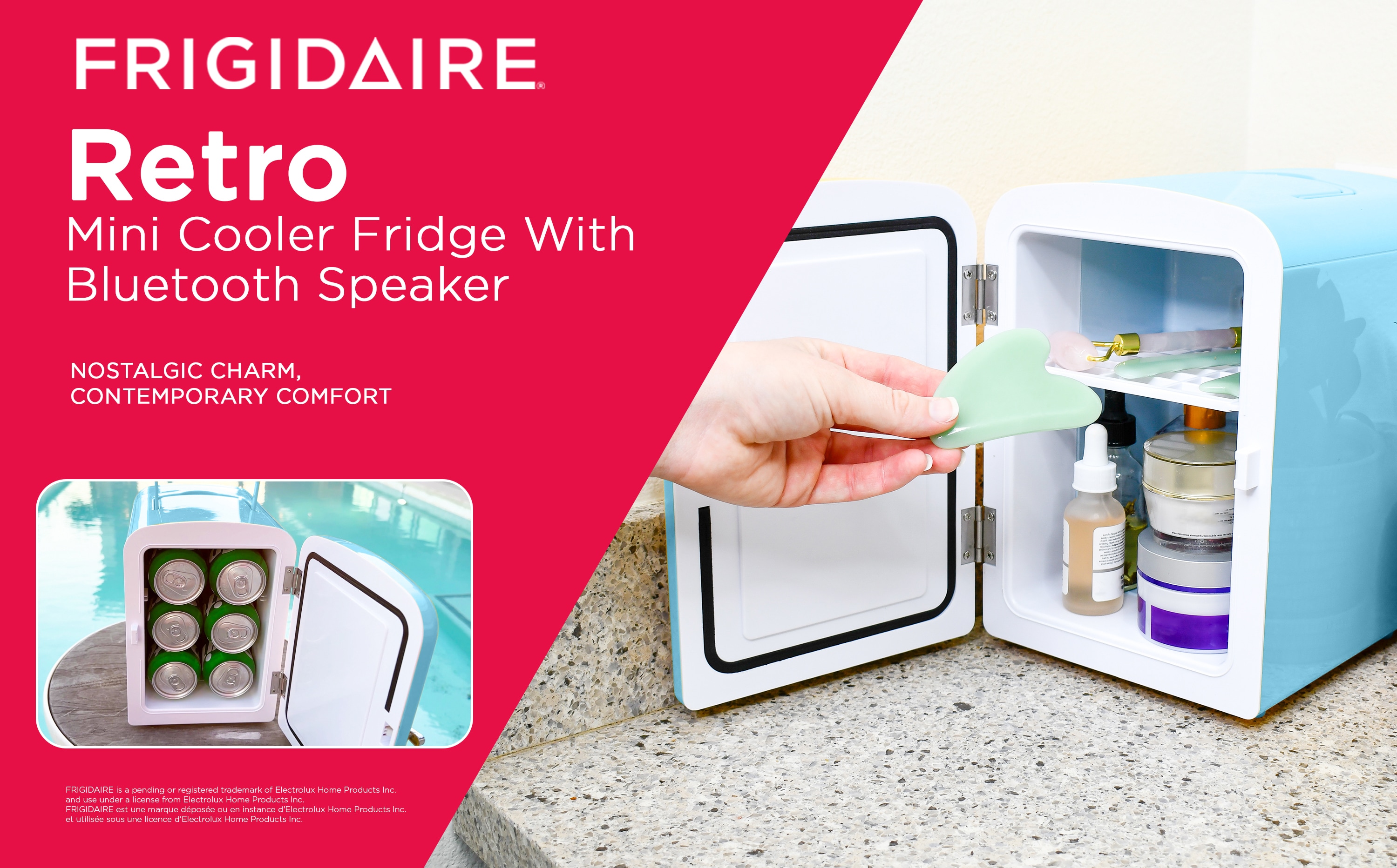 Refrigerador Mini de 0.3 pies cúbicos con Altavoz Bluetooth Incorporado (Azul) Listo para el Garaje EFMIS151-AZUL