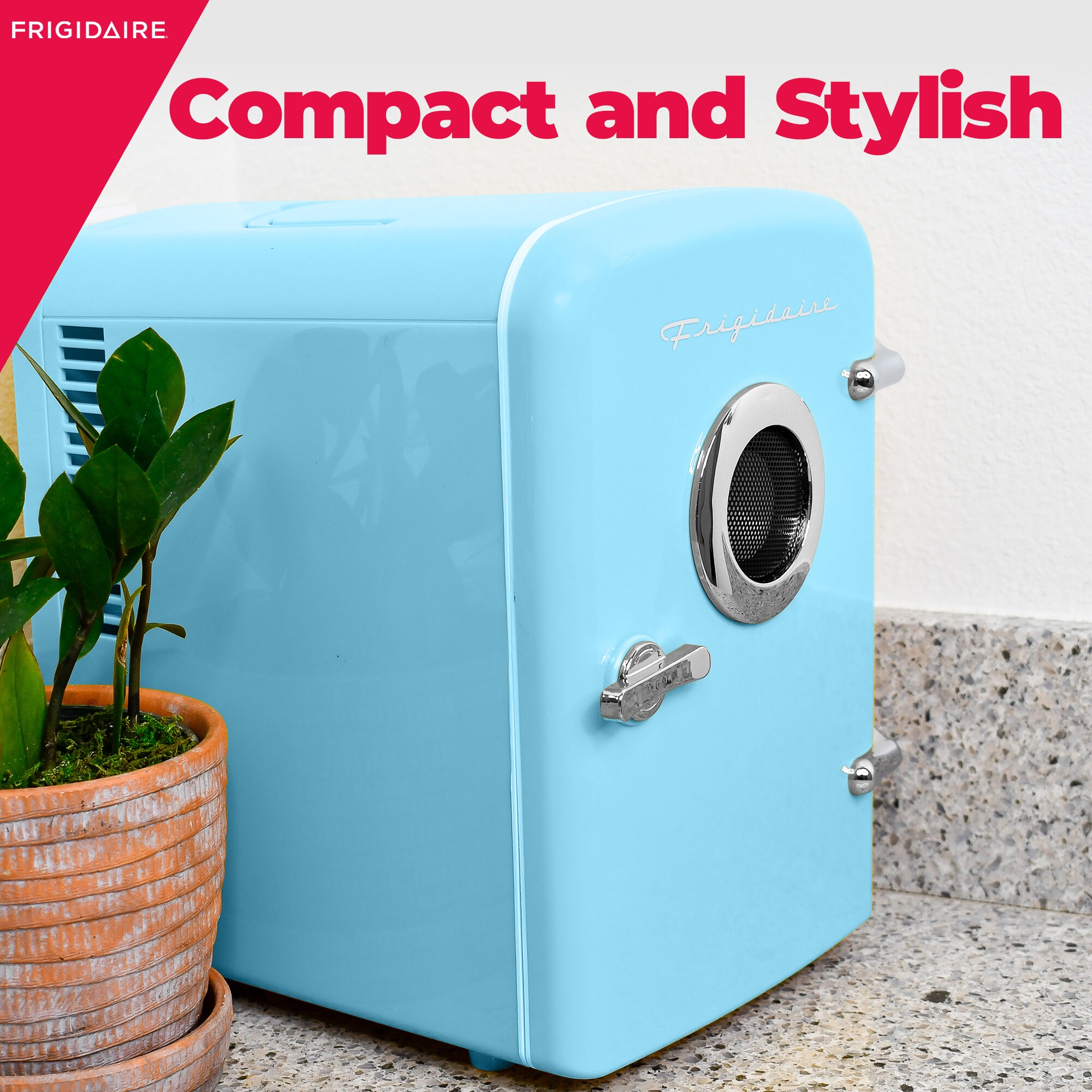 Refrigerador Mini de 0.3 pies cúbicos con Altavoz Bluetooth Incorporado (Azul) Listo para el Garaje EFMIS151-AZUL