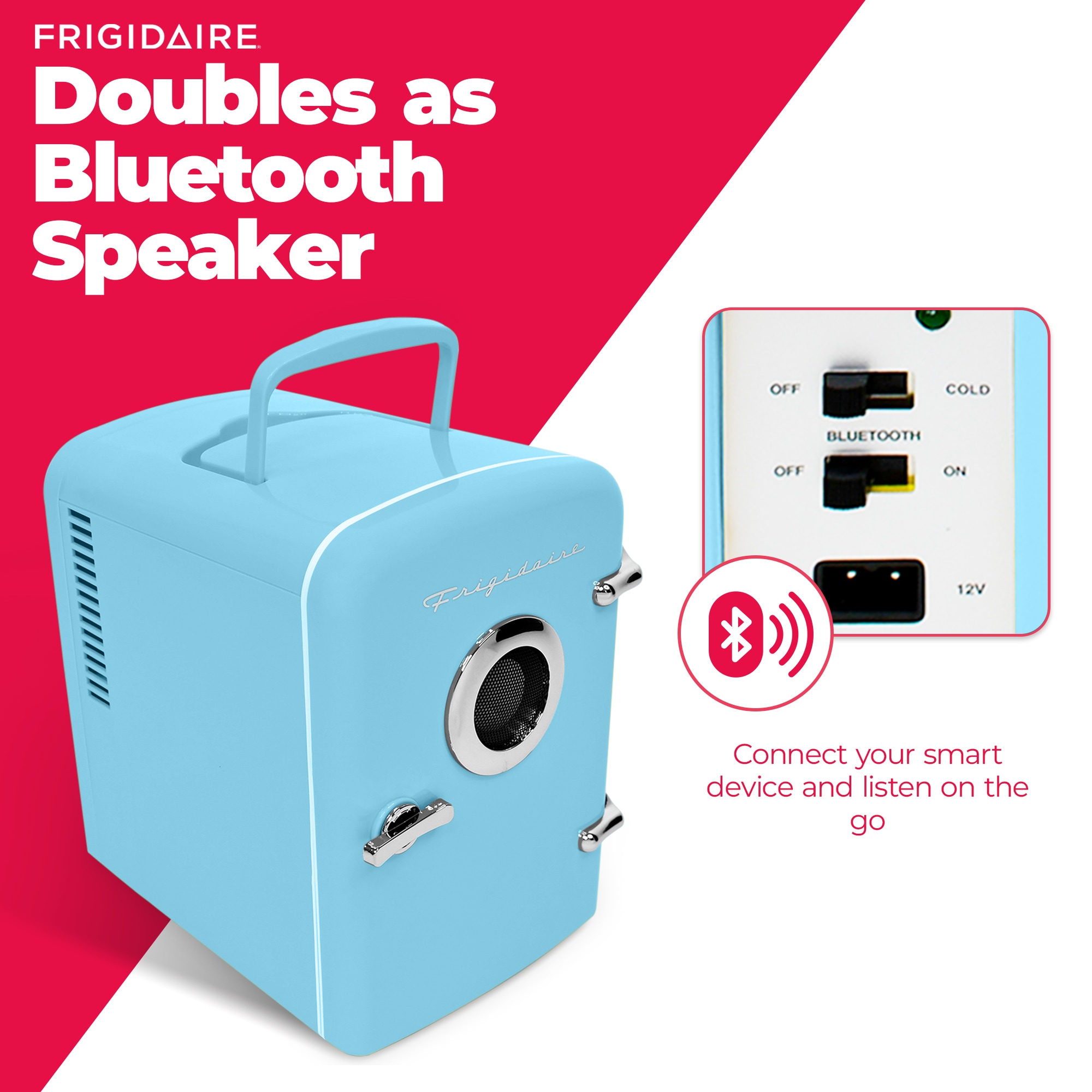 Refrigerador Mini de 0.3 pies cúbicos con Altavoz Bluetooth Incorporado (Azul) Listo para el Garaje EFMIS151-AZUL