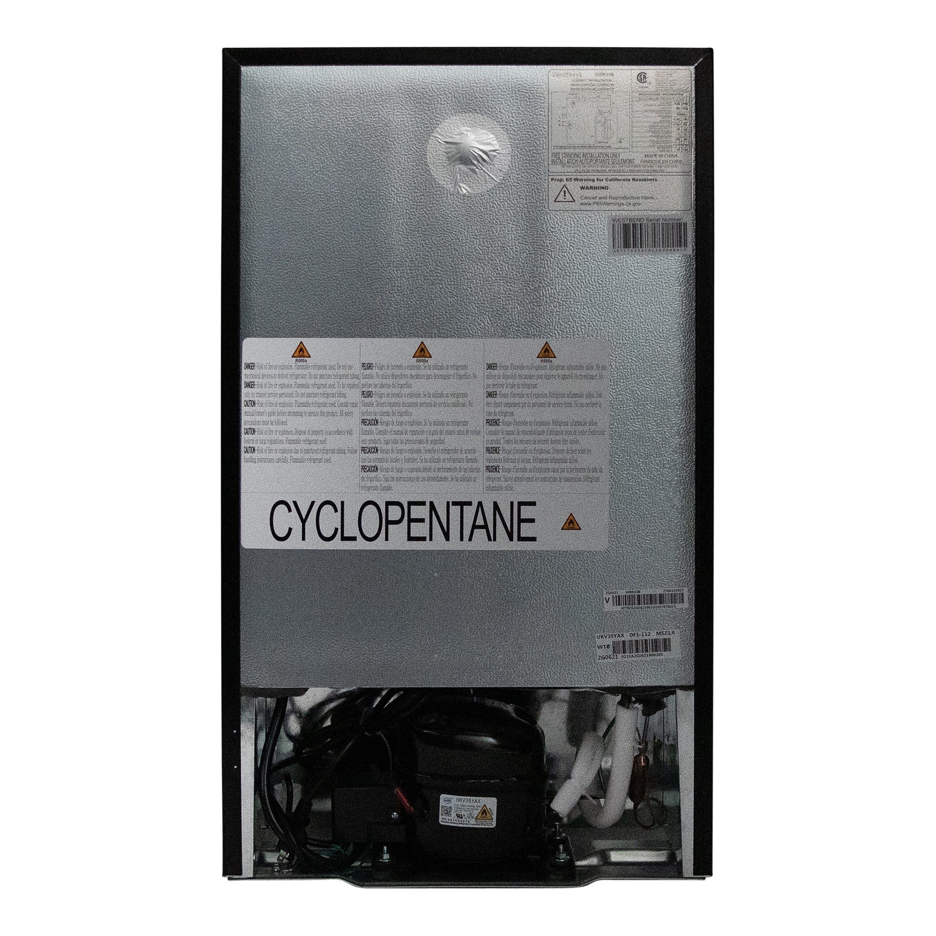 Refrigerador mini de 3.3 pies cúbicos con congelador (negro) ENERGY STAR de West Bend WBR33B