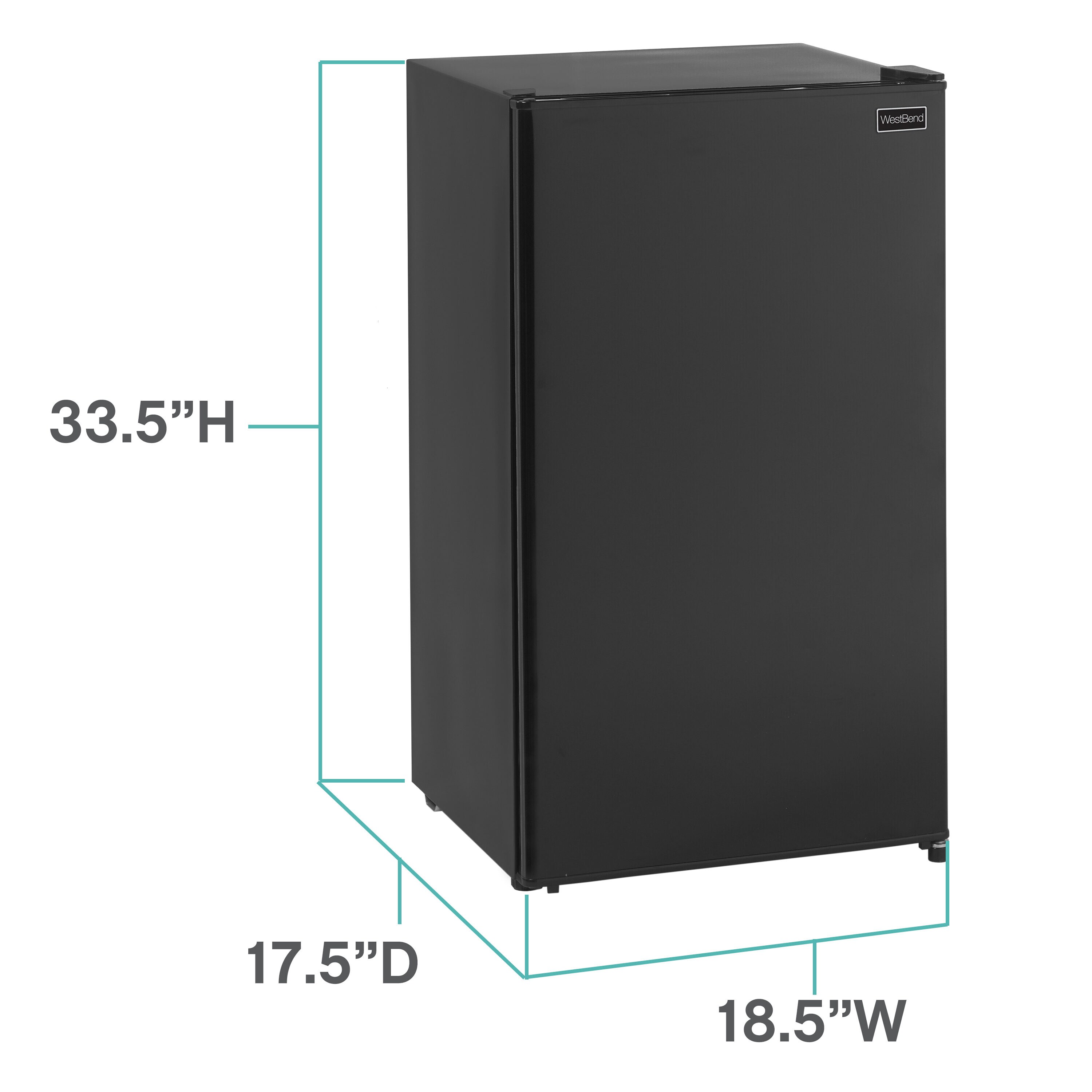 Refrigerador mini de 3.3 pies cúbicos con congelador (negro) ENERGY STAR de West Bend WBR33B