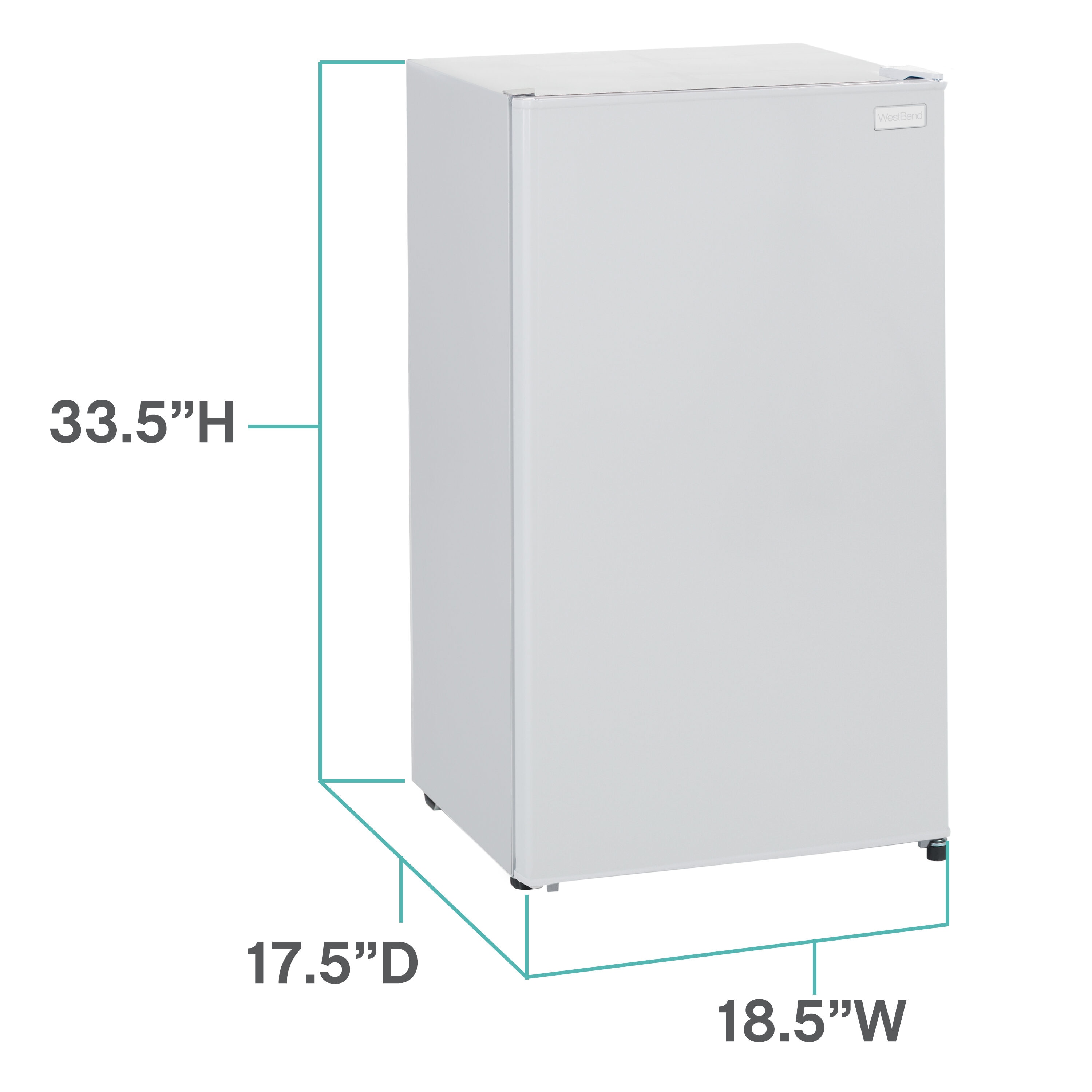 Nevera pequeña con congelador West Bend de 3.3 pies cúbicos (blanca) con certificación ENERGY STAR WBR33W