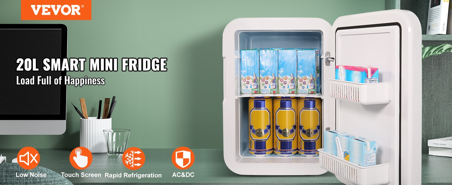 Refrigerador Mini Digital de 20 L y 12 V con congelador de 0.706 pies cúbicos (recubrimiento de aluminio negro) listo para el garaje