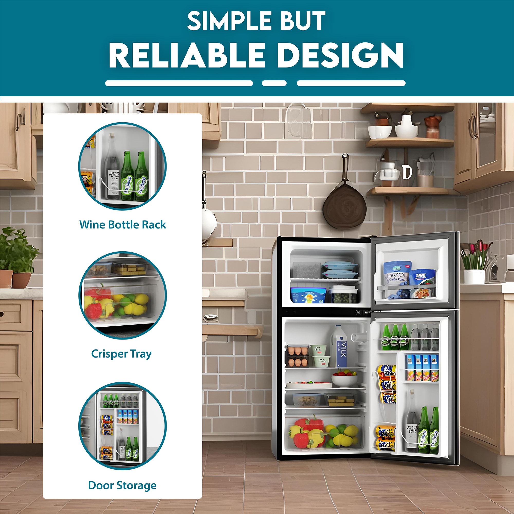 Refrigerador Mini de 4.5 Pies Cúbicos con Congelador (Negro) CRMF 4502 NEGRO