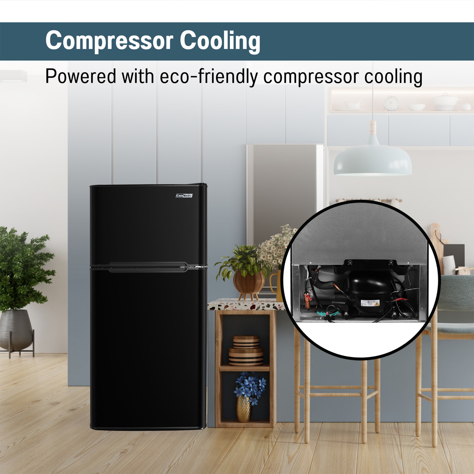 Refrigerador Mini de 4.5 Pies Cúbicos con Congelador (Negro) CRMF 4502 NEGRO