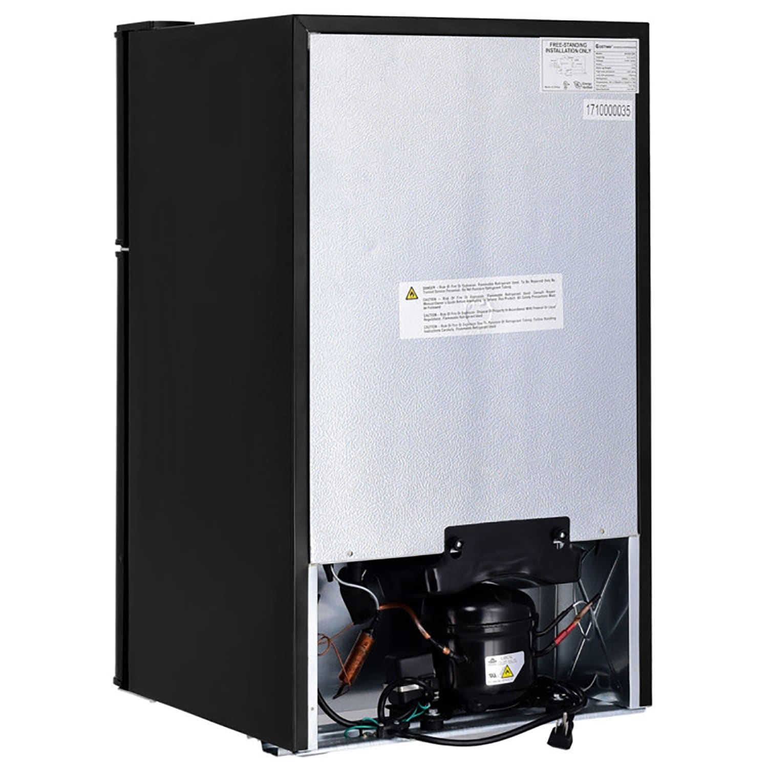 Refrigerador Compacto de Acero Inoxidable de 3.2 pies cúbicos con Congelador (Negro)