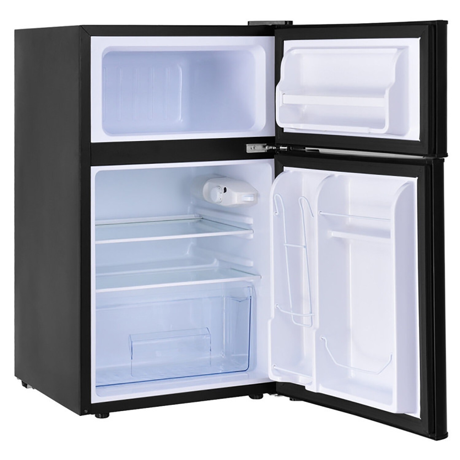 Refrigerador Compacto de Acero Inoxidable de 3.2 pies cúbicos con Congelador (Negro)