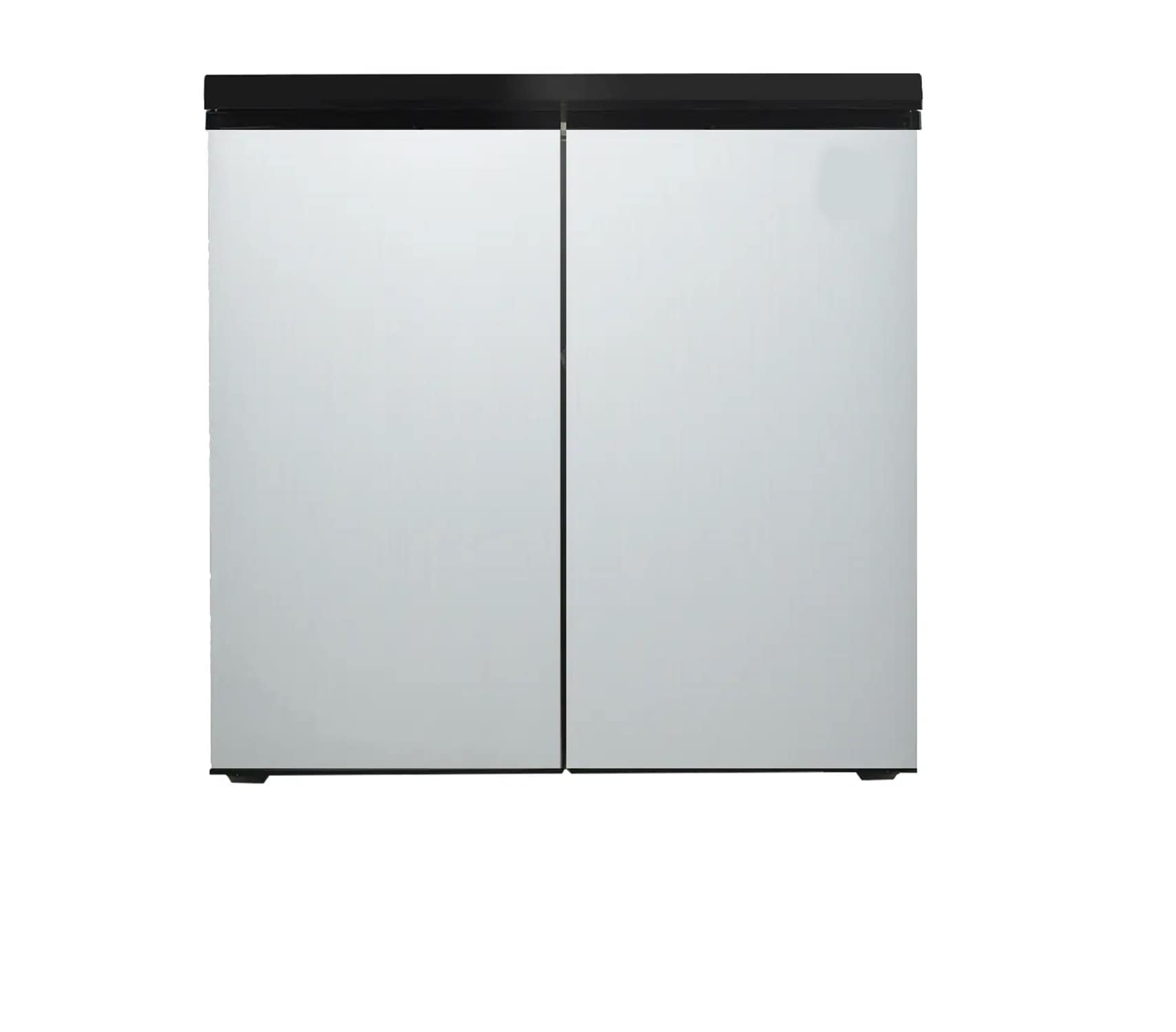 Refrigerador pequeño de 5.5 pies cúbicos con congelador (Gabinete negro con puertas plateadas)