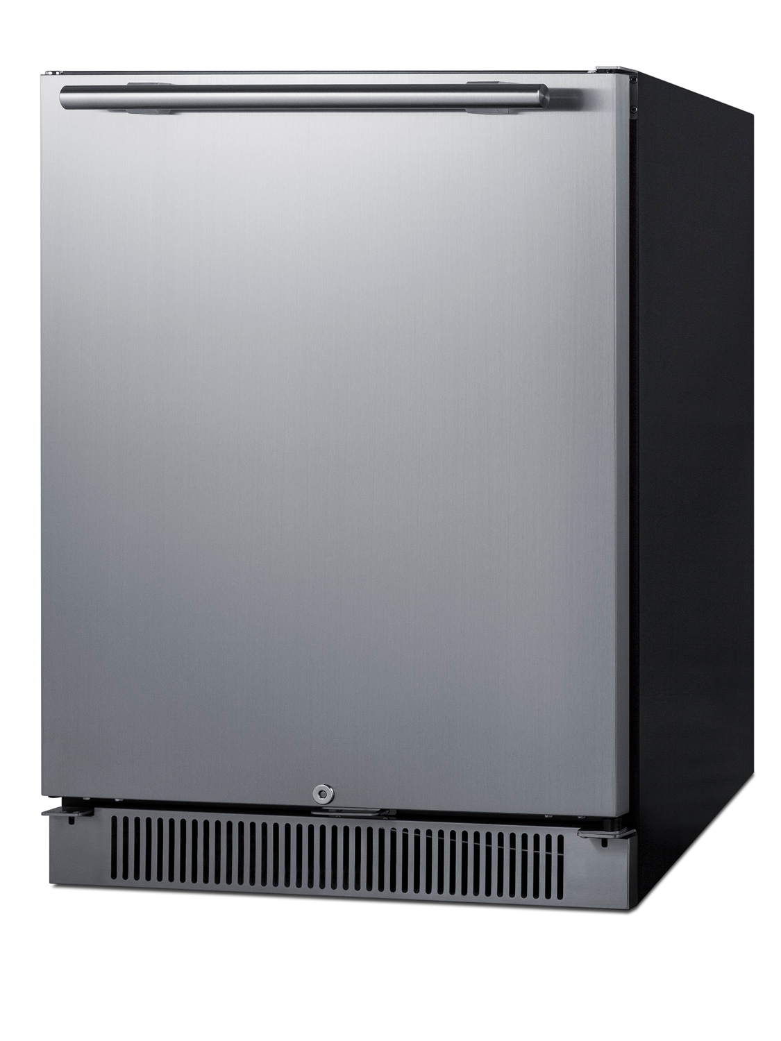 Refrigerador Empotrado de 4.6 Pies Cúbicos (Puerta de Acero Inoxidable y Gabinete Negro) Listo para el Garaje Summit Appliance SPR623OS