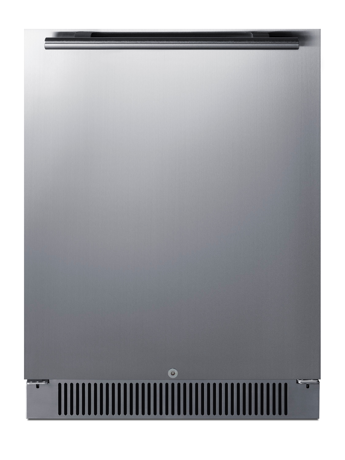 Refrigerador Empotrado de 4.6 Pies Cúbicos (Puerta de Acero Inoxidable y Gabinete Negro) Listo para el Garaje Summit Appliance SPR623OS