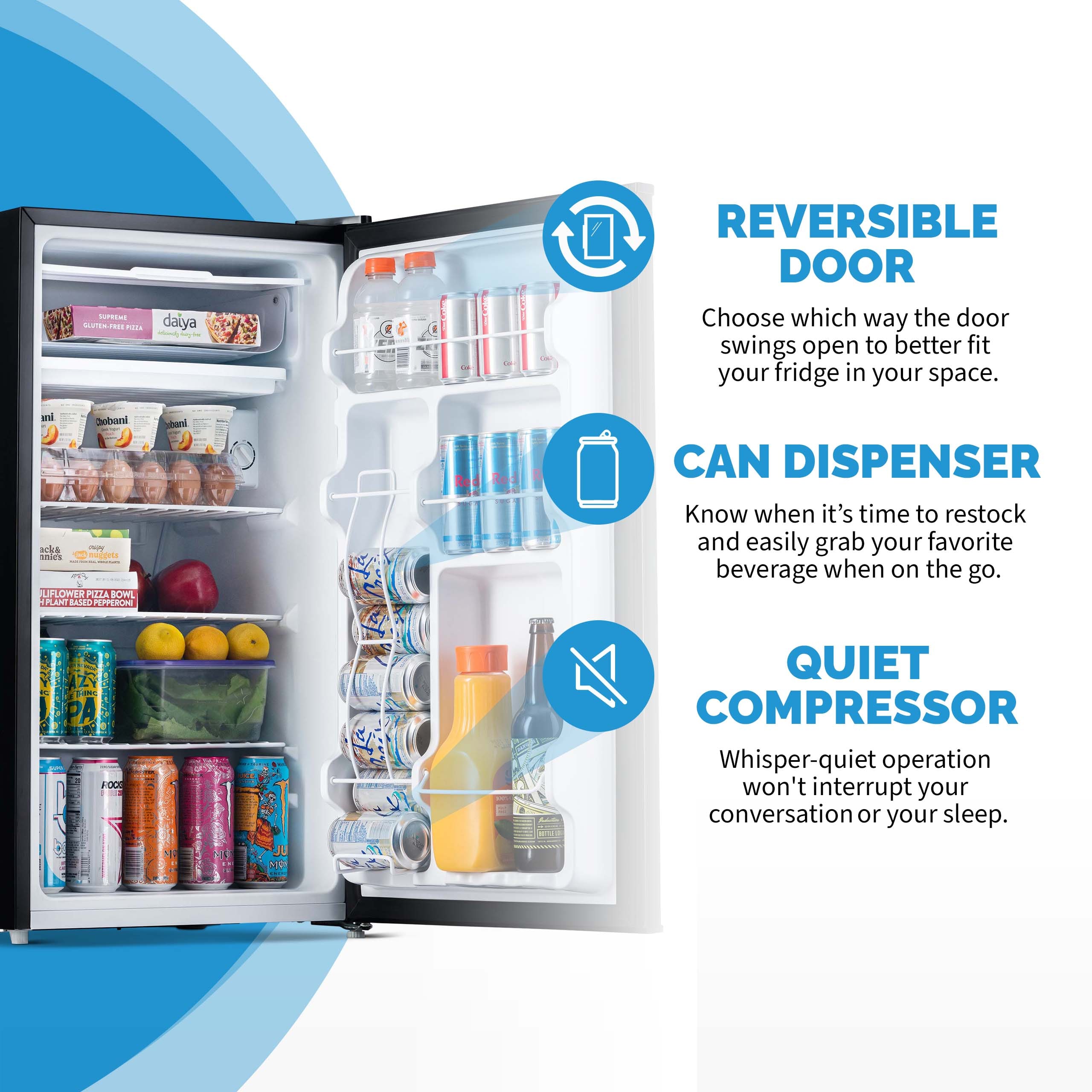 Mini refrigeradores NewAir 3.3 pies cúbicos con congelador (Negro) ENERGY STAR NRF033BK00