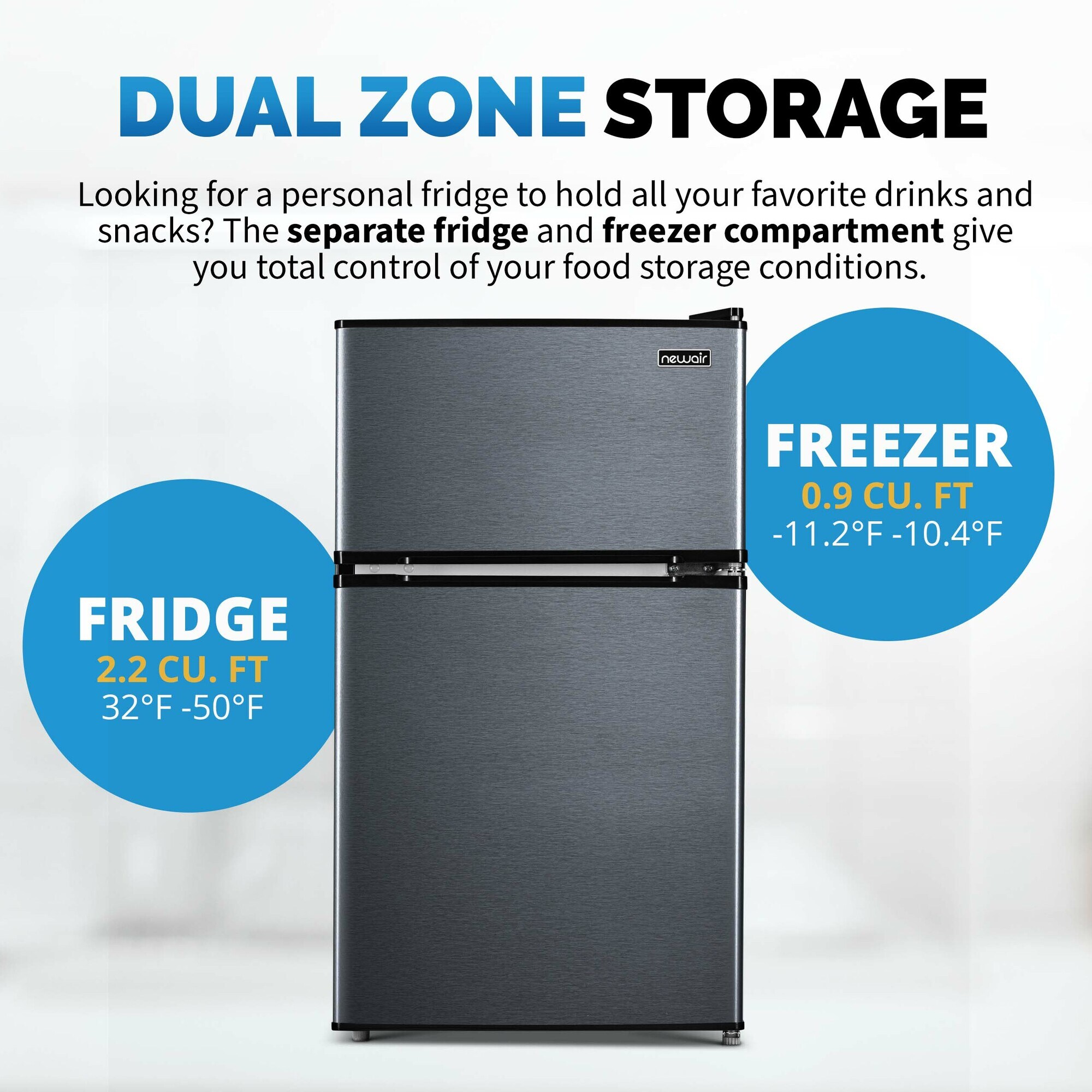 Refrigerador con Congelador de 3.1 Pies Cúbicos (Gris) Listo para el Garaje con Certificación ENERGY STAR - NRF031GA00