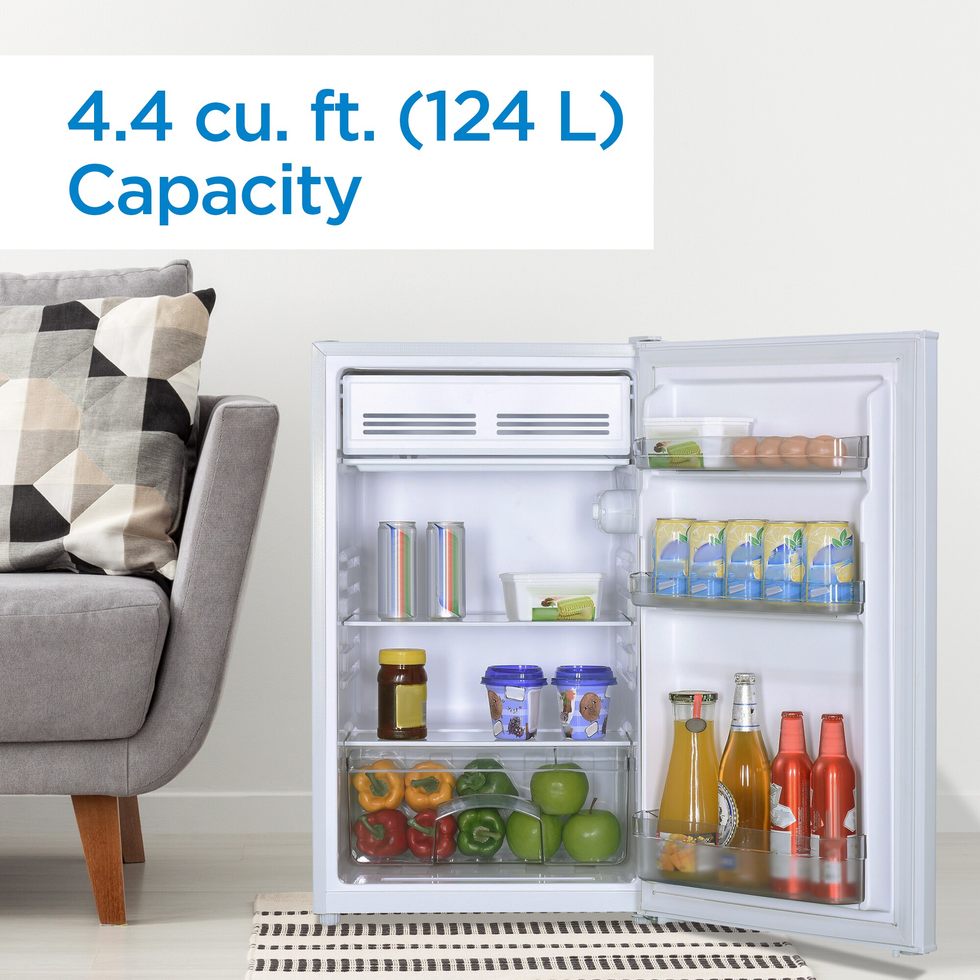 Refrigerador Mini de 4.4 pies cúbicos con congelador (Blanco) ENERGY STAR