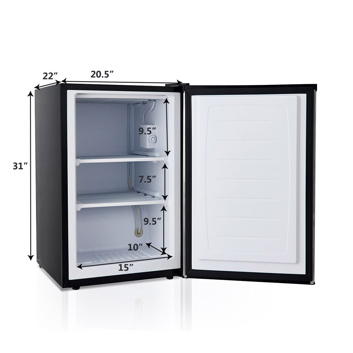 Refrigerador pequeño de 3 pies cúbicos con congelador (plata) EP23796