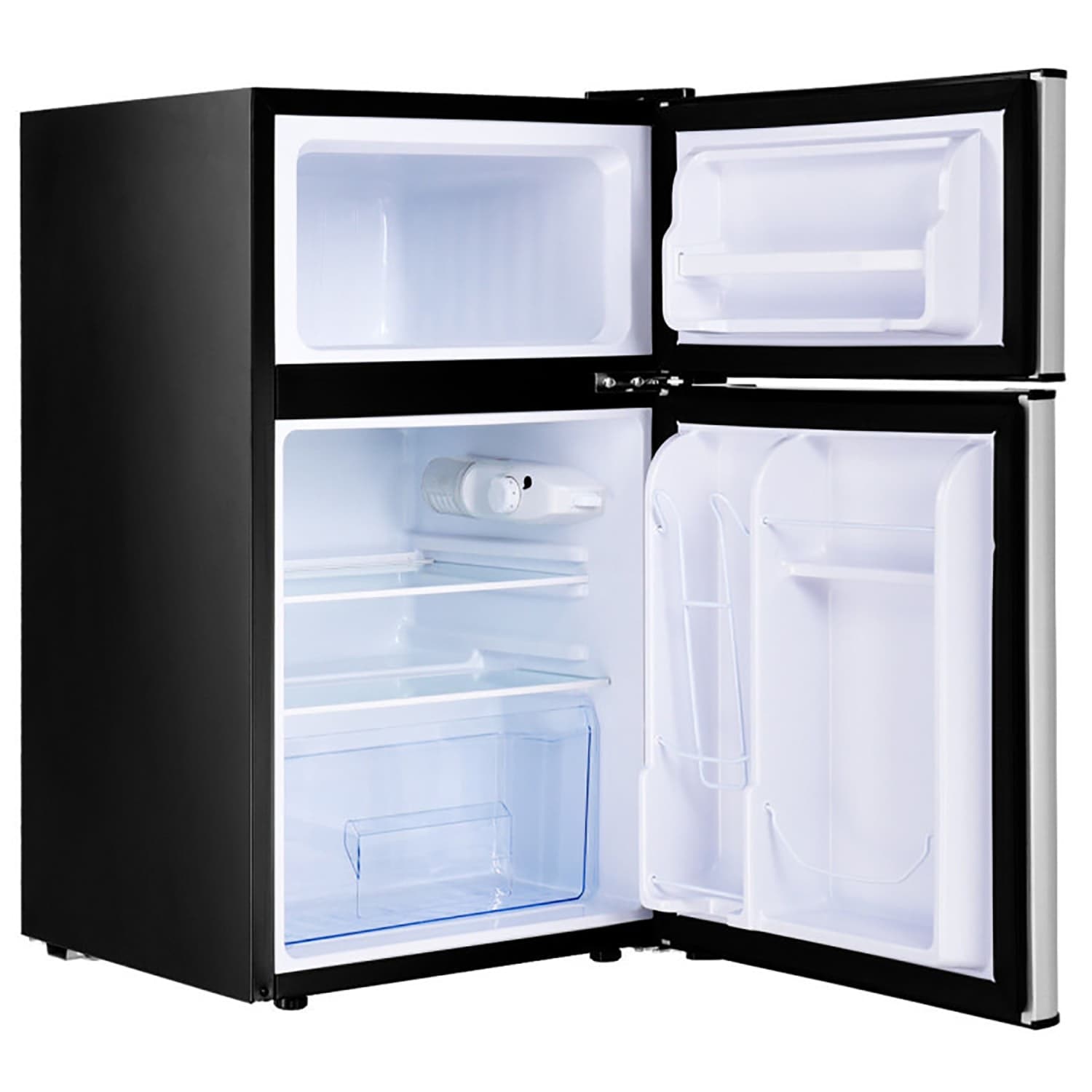 Refrigerador Compacto de Acero Inoxidable de 3.2 pies cúbicos con Congelador (Gris)