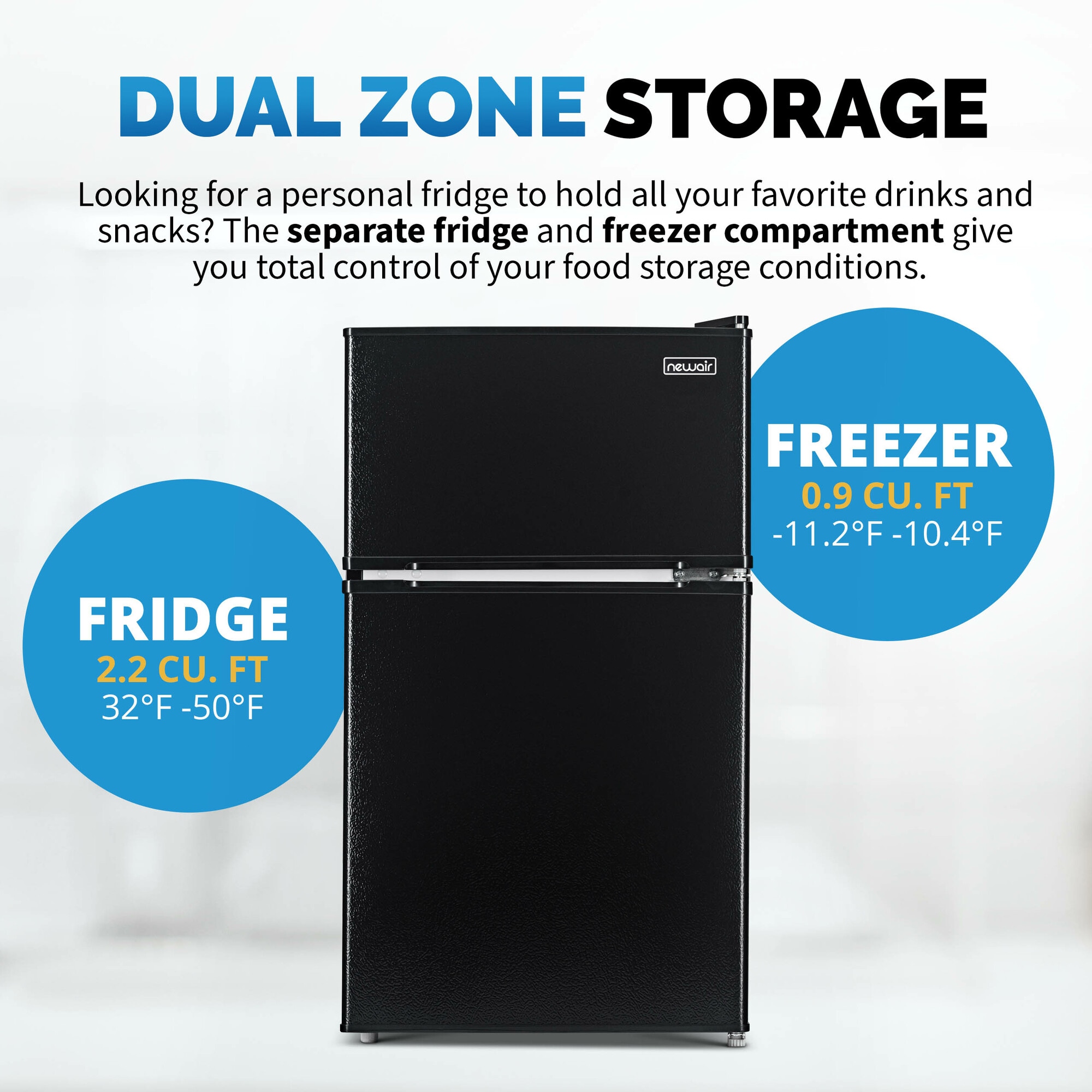 Nuevo refrigerador de 3.1 pies cúbicos con congelador (Negro) listo para el garaje ENERGY STAR NRF031BK00