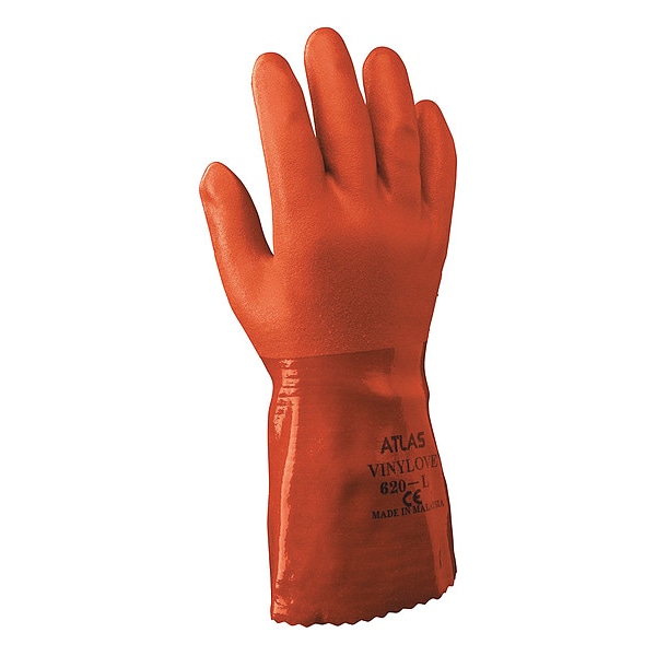 Guantes resistentes a químicos Showa, XL, algodón, PVC - 620XL-10