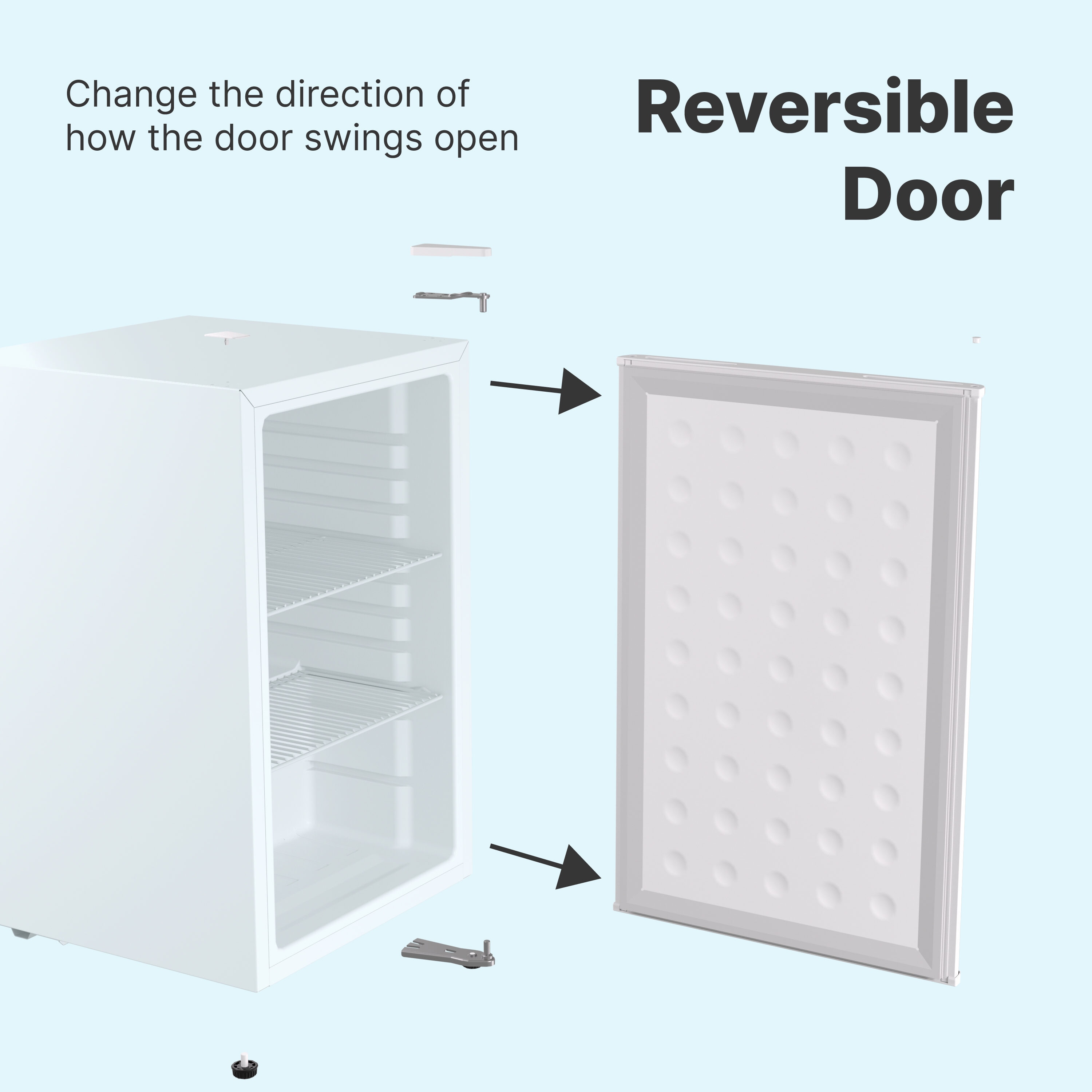 Refrigerador Mini de Puerta Sólida SnowLion Premium 65L de 2.3 pies cúbicos bajo mostrador (Blanco) listo para garaje OSFS015-WL