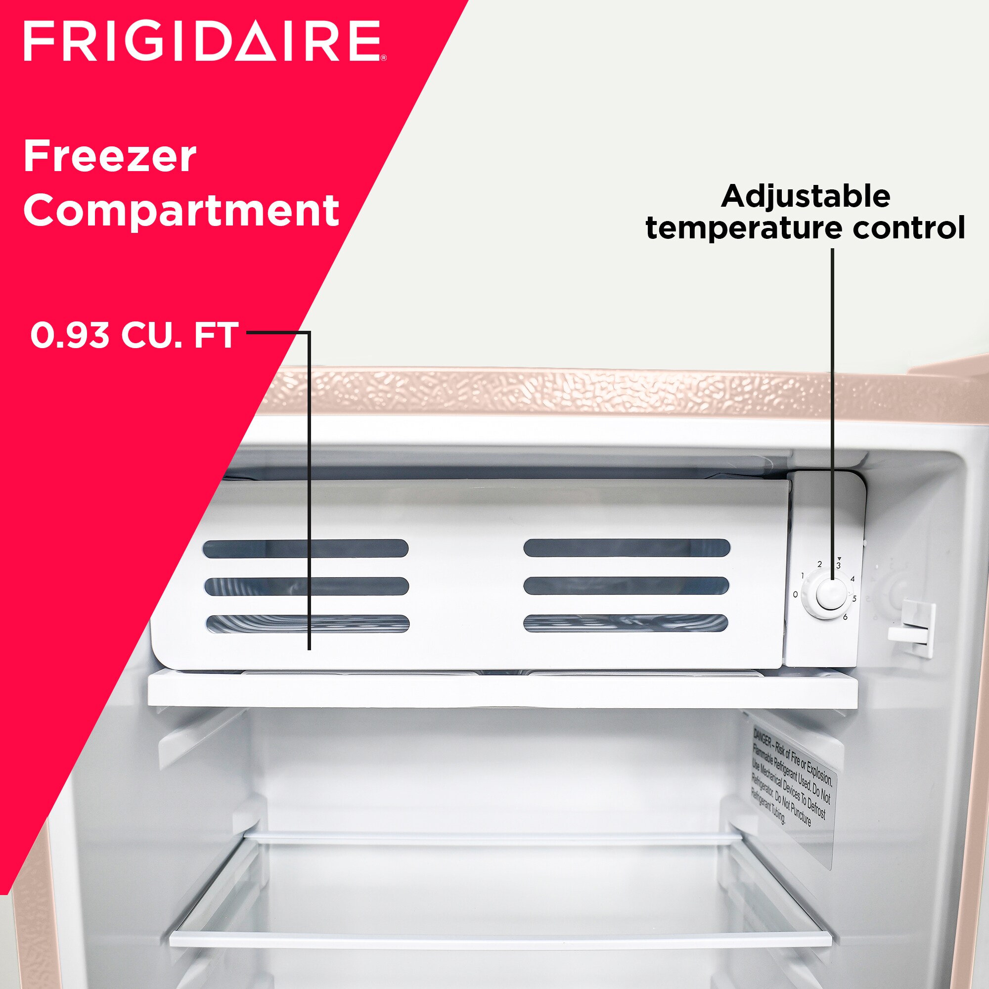 Refrigerador Mini de 3.2 pies cúbicos con congelador (Coral)